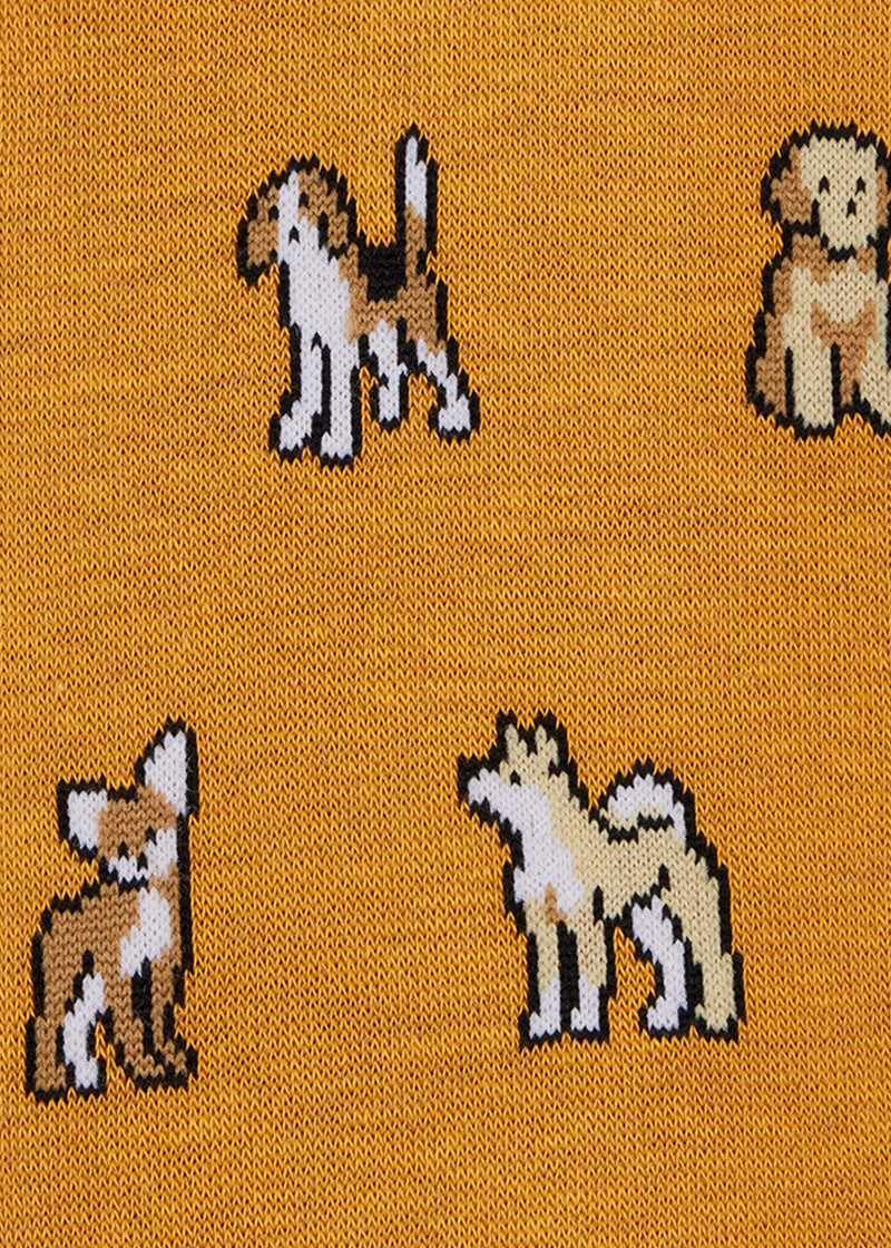 Yellow Cotton-Blend 'Dogs' Socks 3