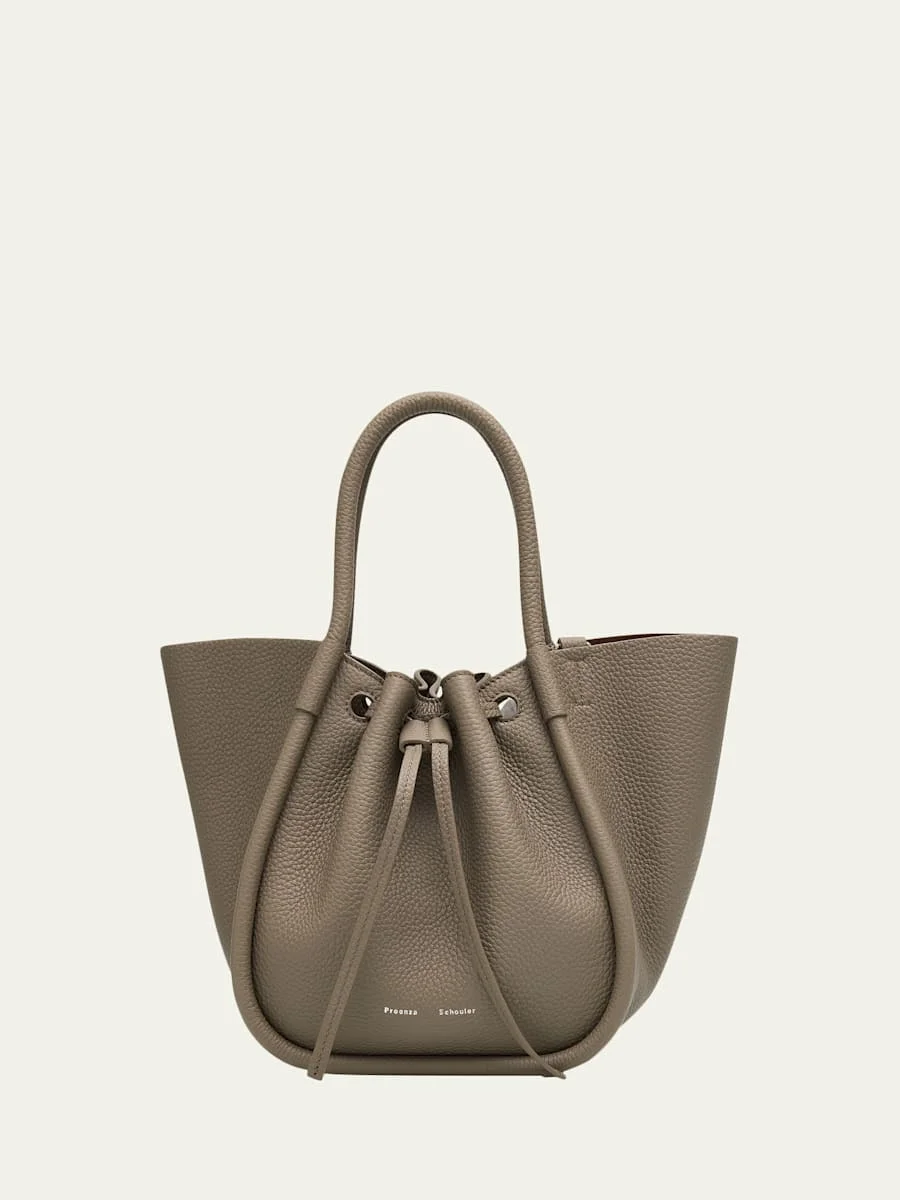Small Ruched Leather Tote Bag - 1
