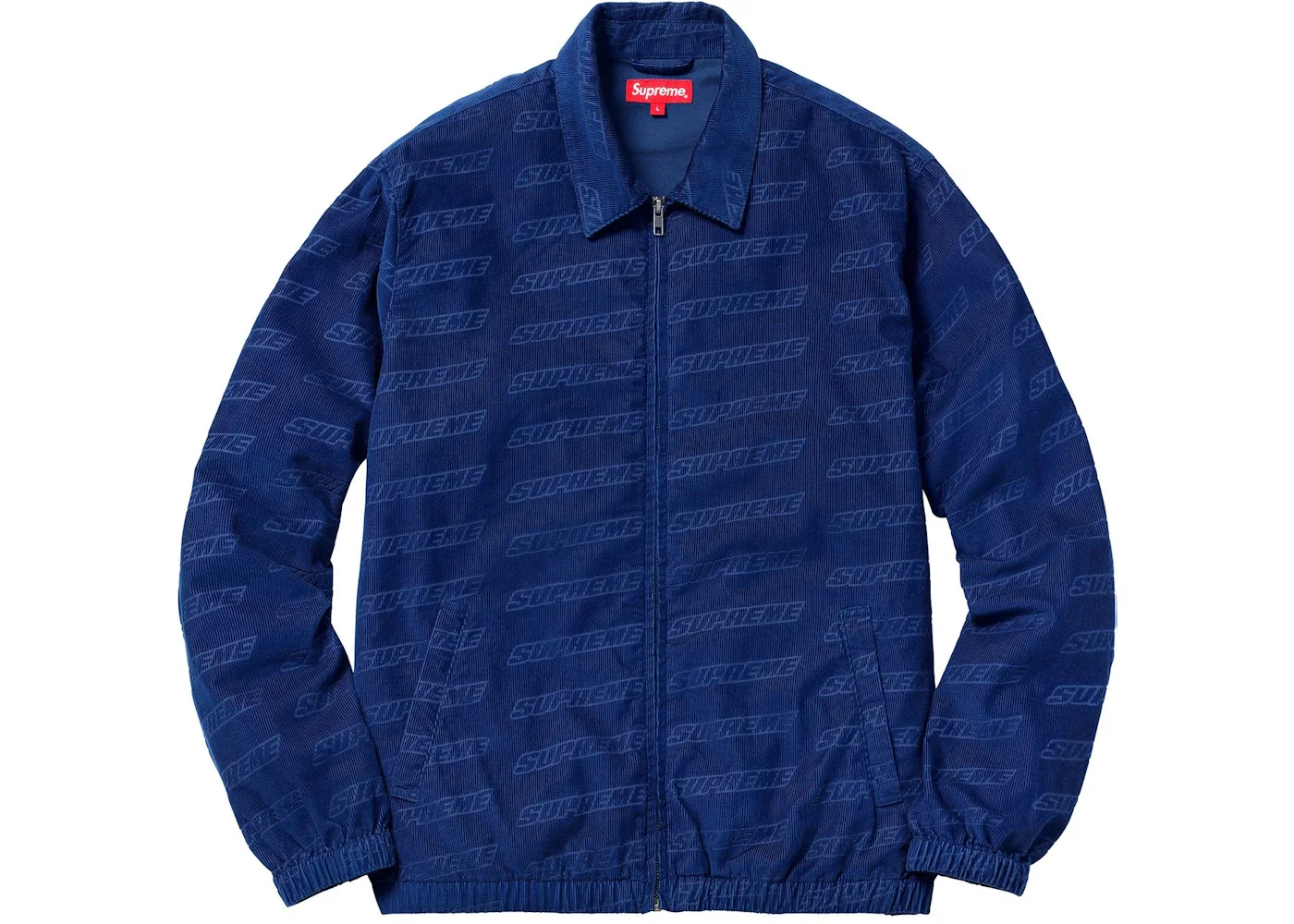 Supreme Debossed Logo Corduroy Jacket Royal - 1