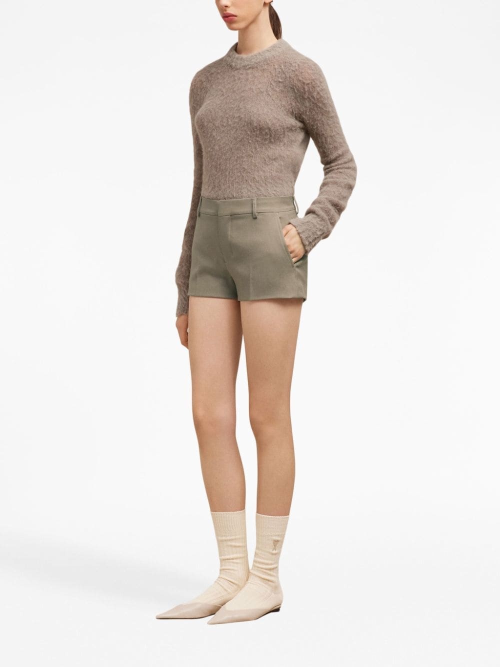 tailored-cut wool shorts - 3