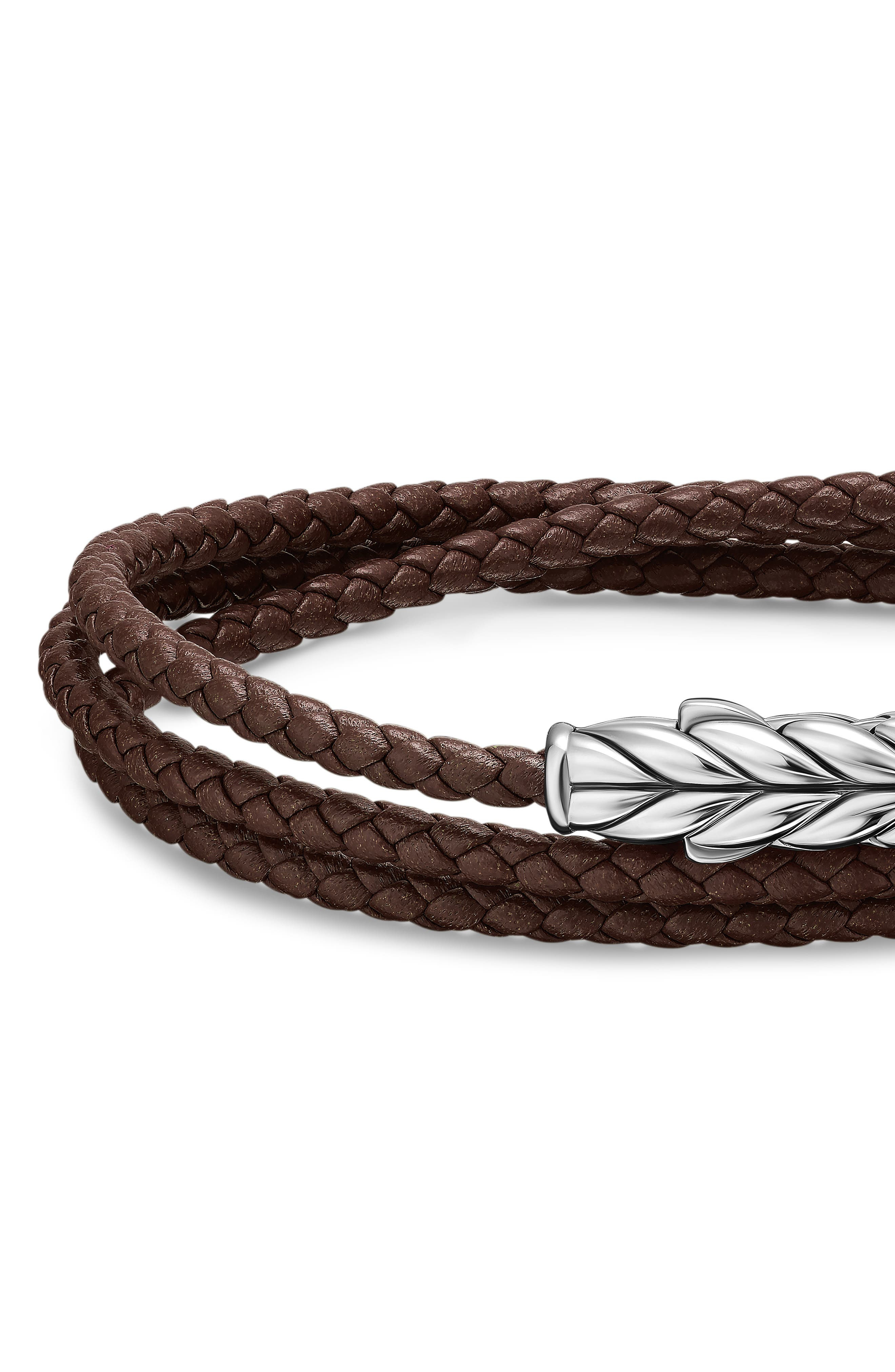 David Yurman Sterling Silver Leather Bracelet in Brown at Nordstrom - 4