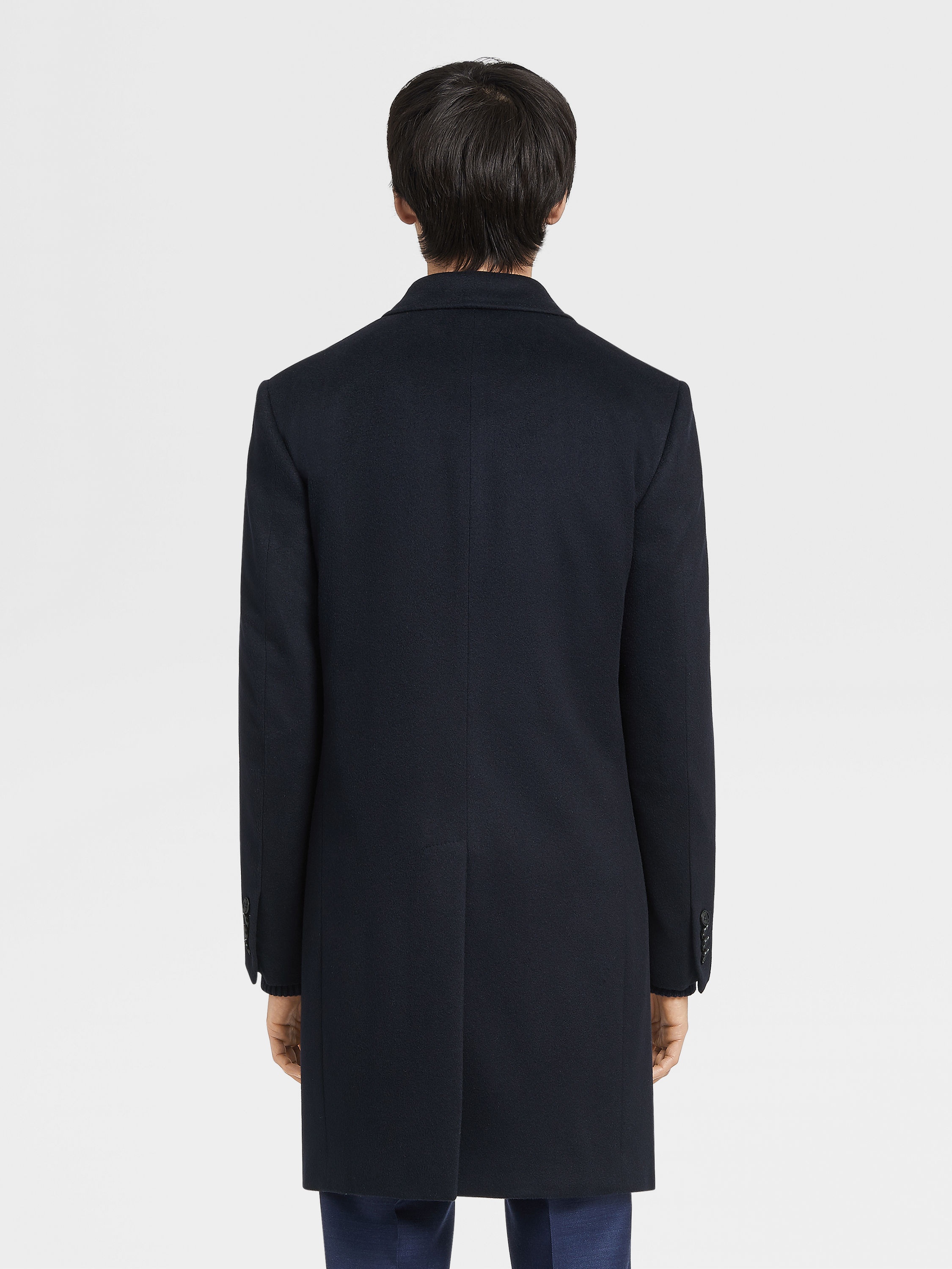 NAVY BLUE OASI CASHMERE OVERCOAT - 5
