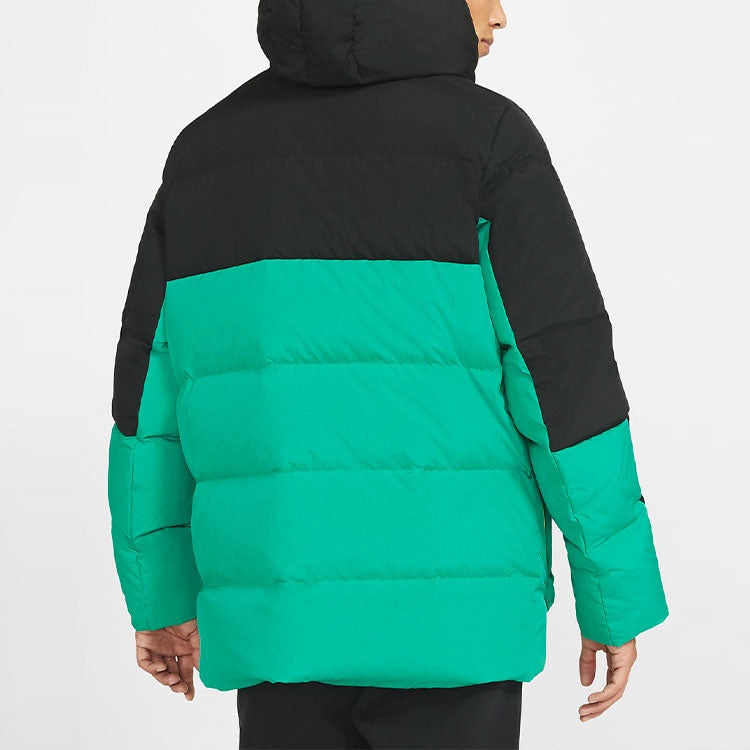 Air Jordan Casual Sports hooded Stay Warm Down Jacket Black Green Colorblock CK6662-011 - 5