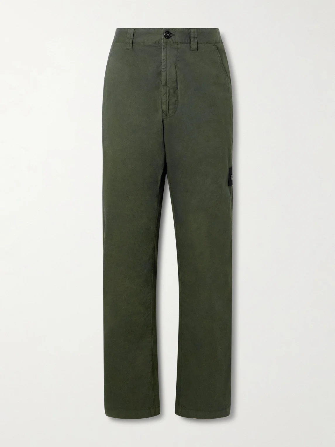 Logo-Appliquéd Straight-Leg Stretch-Cotton Twill Trousers - 1