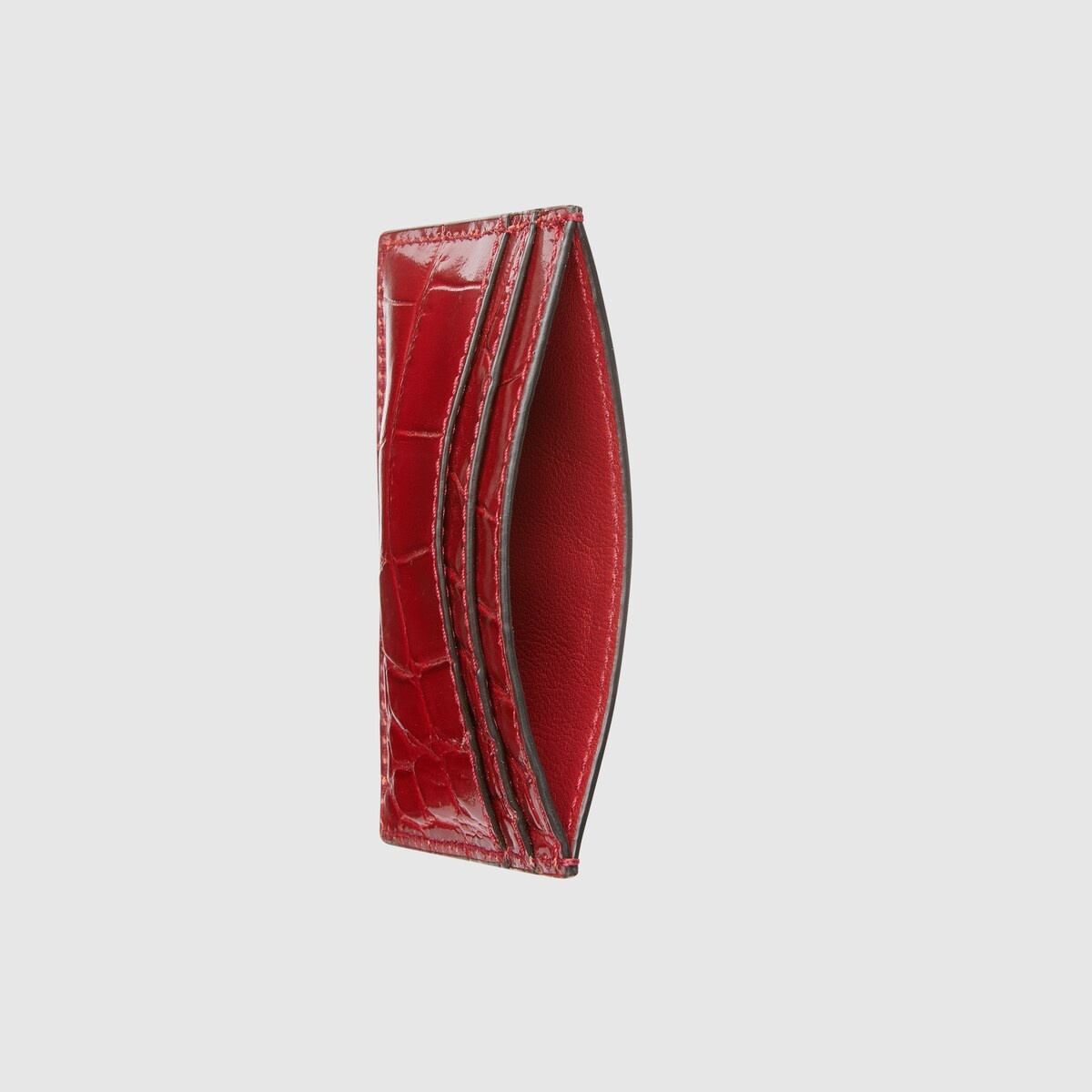 Crocodile card case with Double G - 2