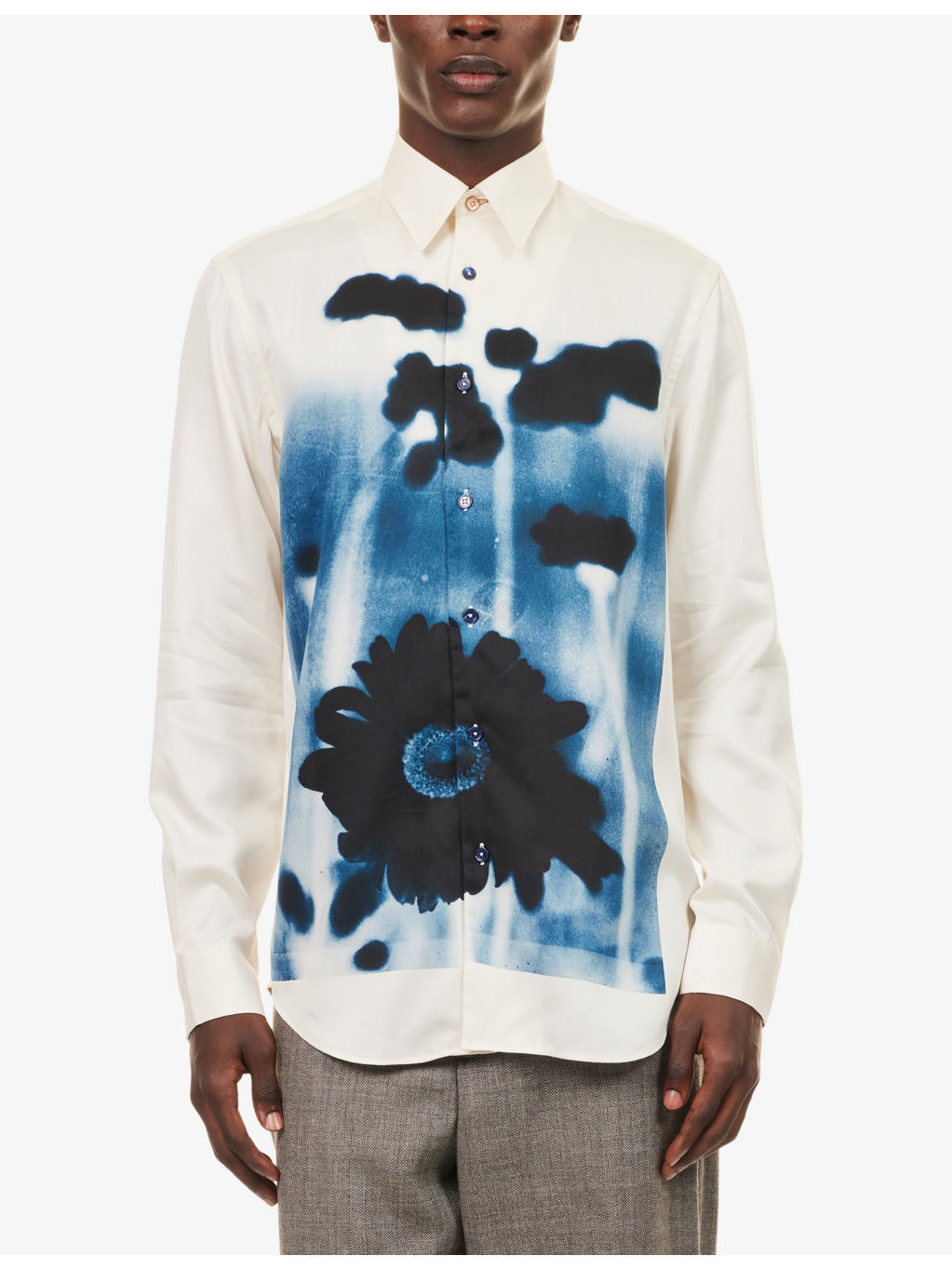 Flower-Print Tailored-Fit Woven Shirt - 3