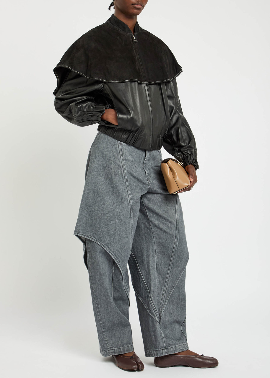 JW Anderson Cape-effect Leather Jacket - 4