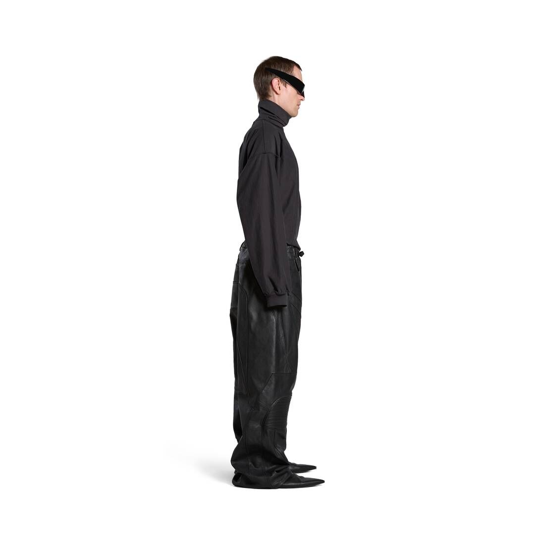 Biker Baggy Pants in Black - 3
