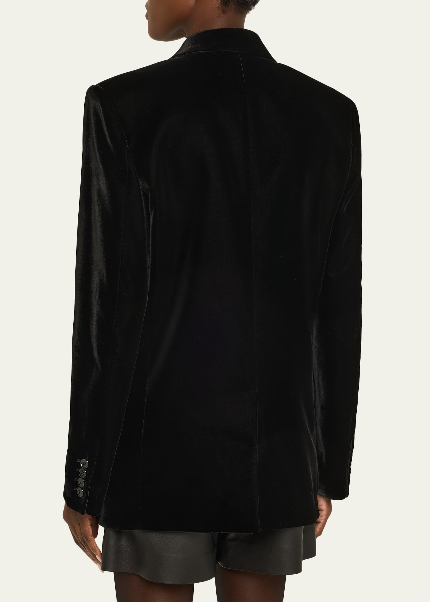 Velvet Double-Breasted Blazer - 3