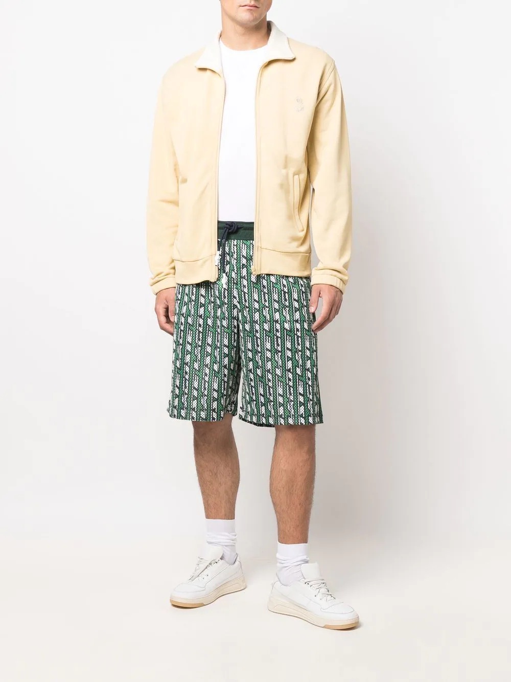 perforated all-over logo print shorts - 2