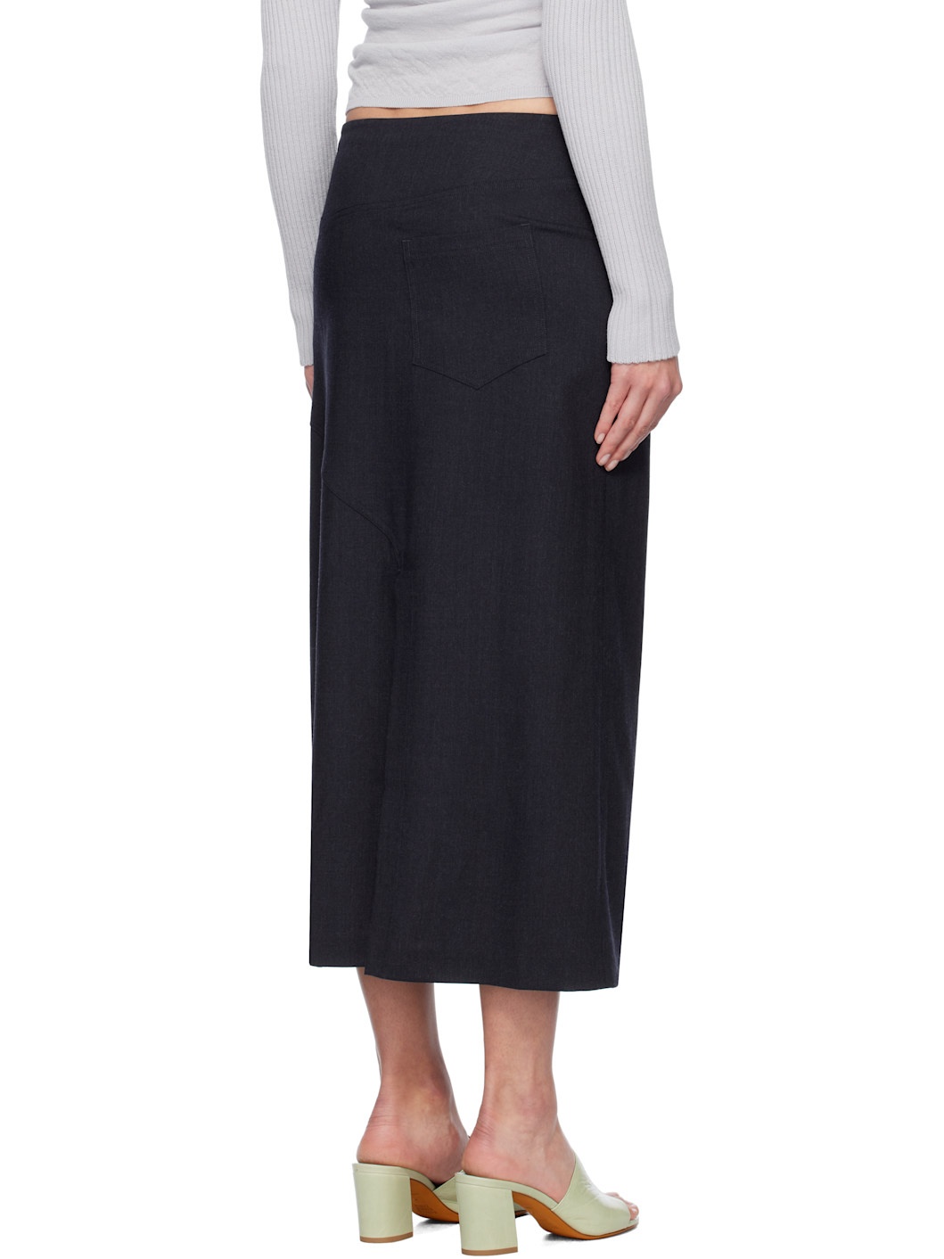 Navy Olya Maxi Skirt - 3