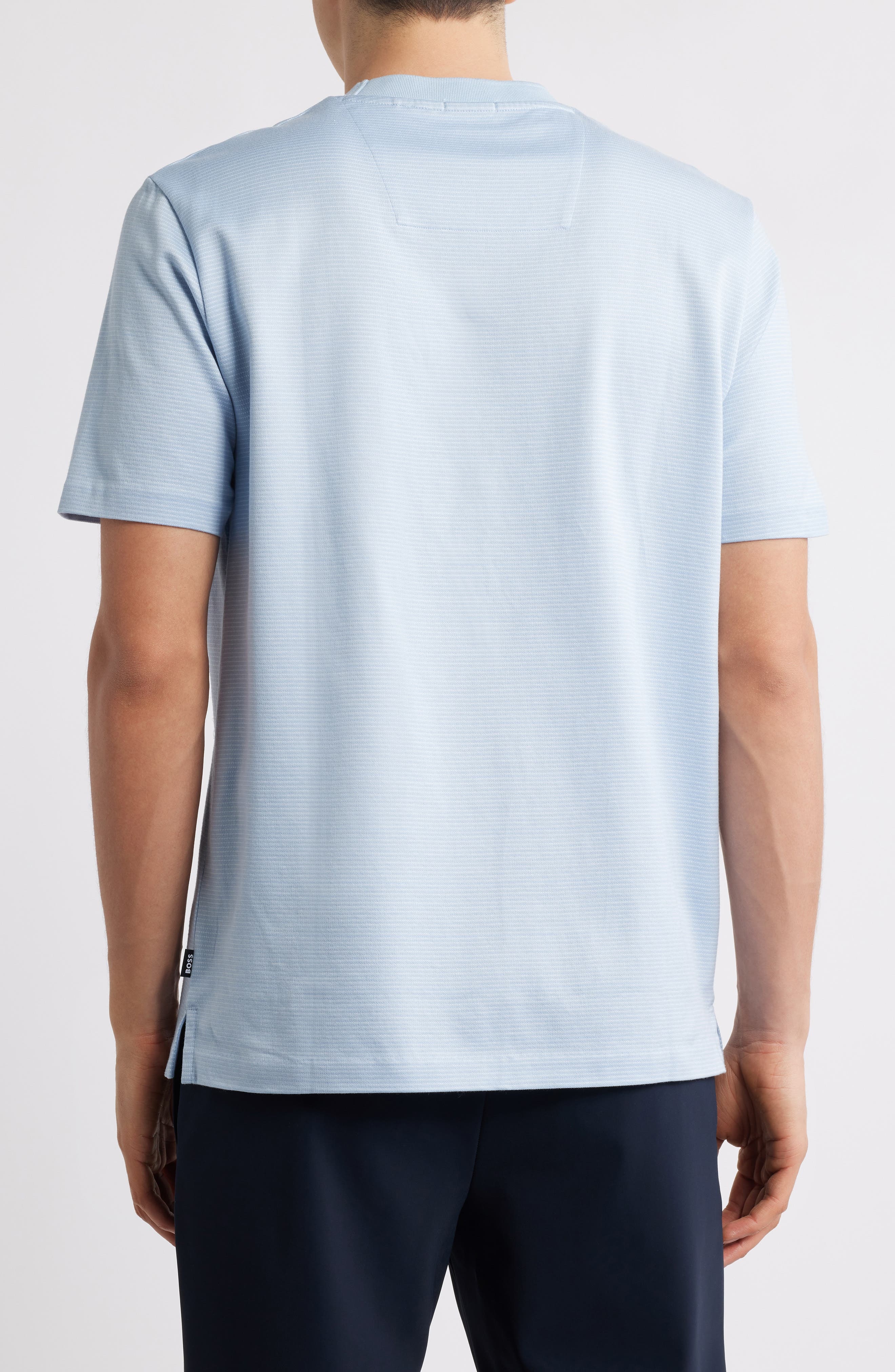 BOSS Thompson Pinstripe Cotton T-Shirt in Light Blue at Nordstrom - 2