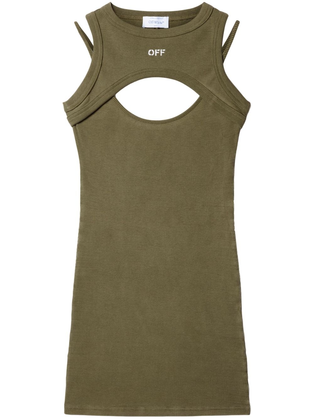 ribbed cut-out dress - 1