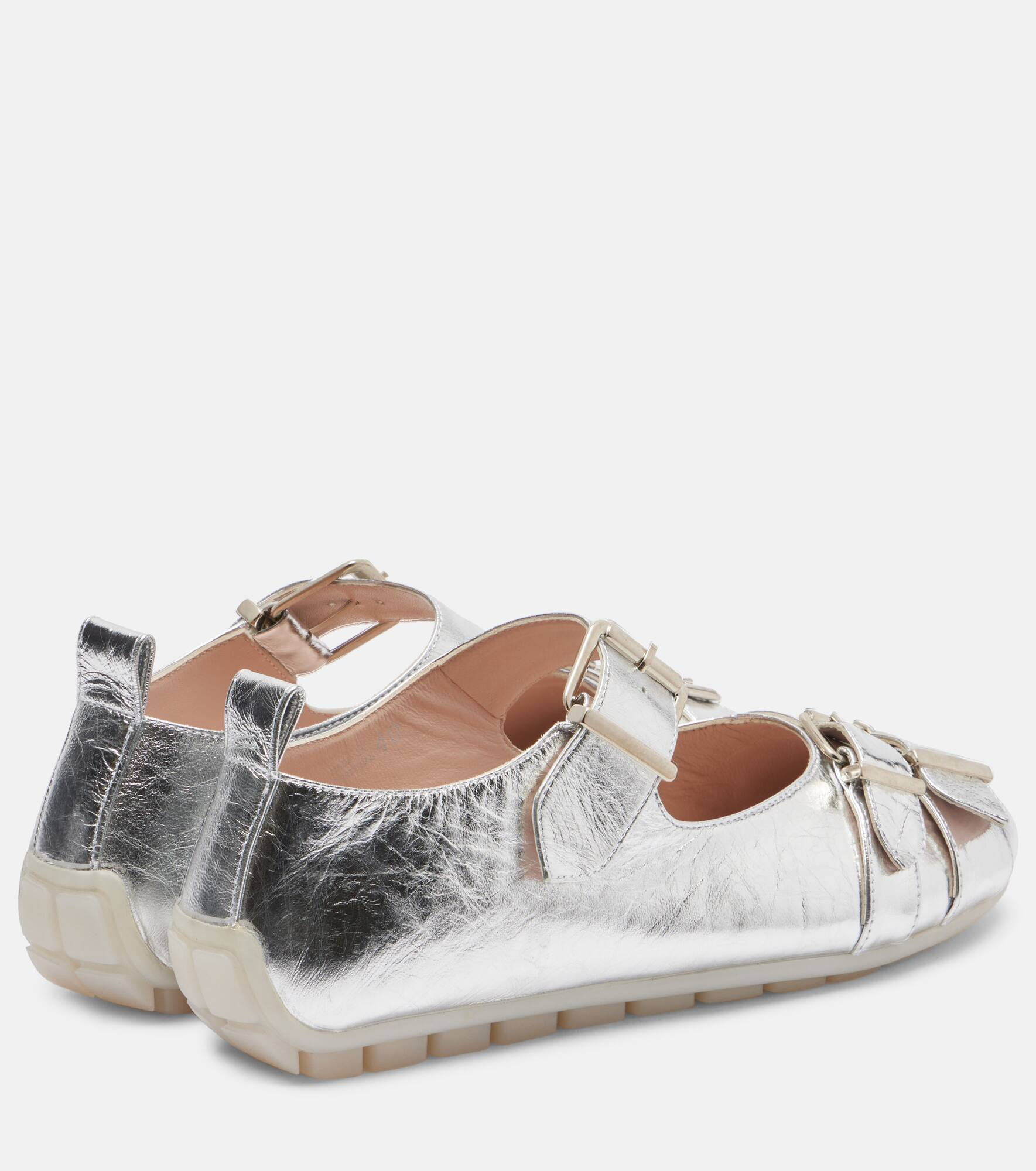 Buckle Ballerina Grip leather ballet flats - 2