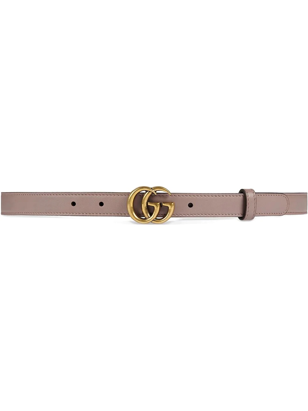 Leather belt with Double G buckle - 1