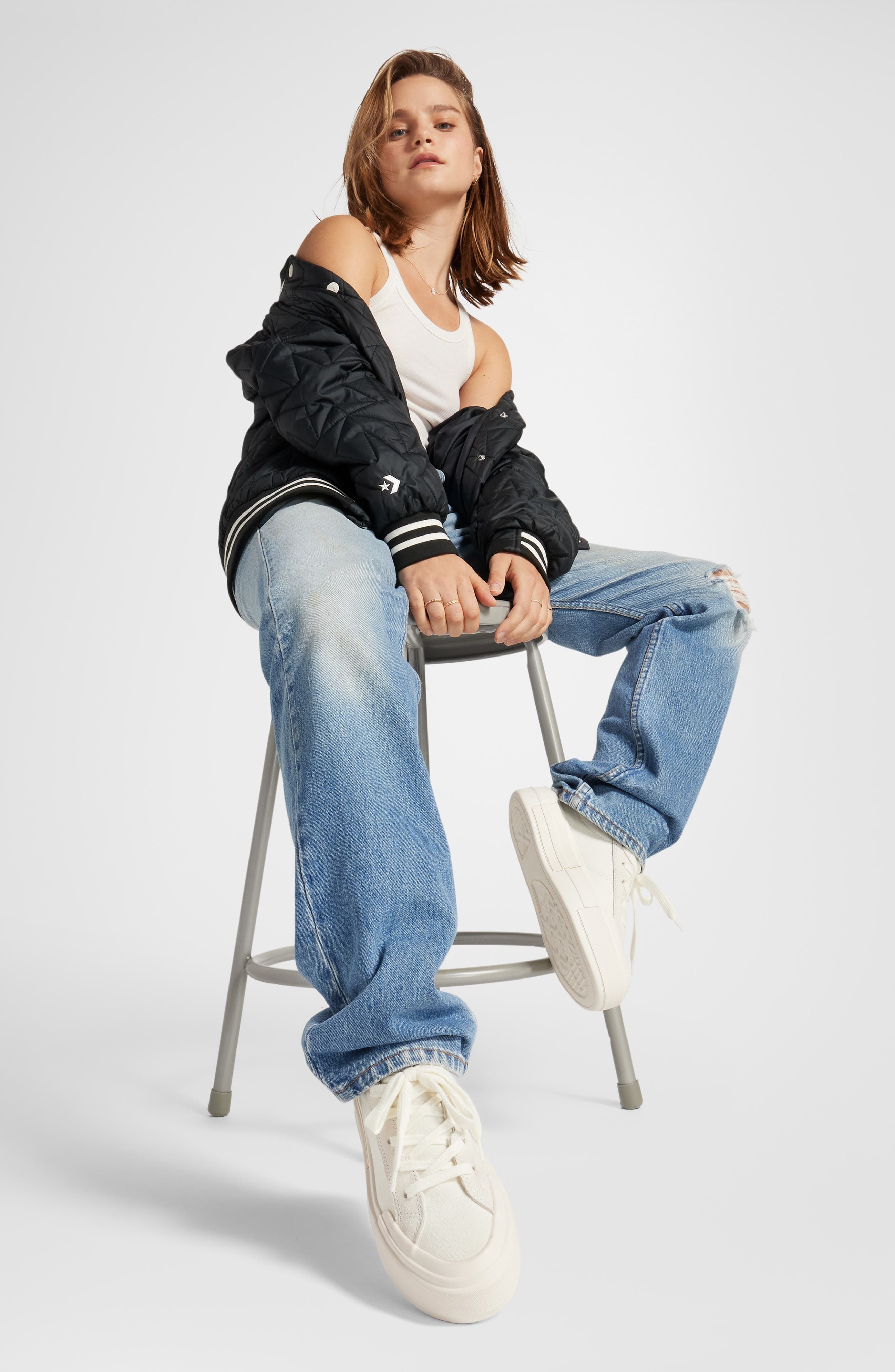 Converse Gender Inclusive Chuck Taylor® All Star® Cruise Platform Sneaker in Egret/White/Egret at No - 2