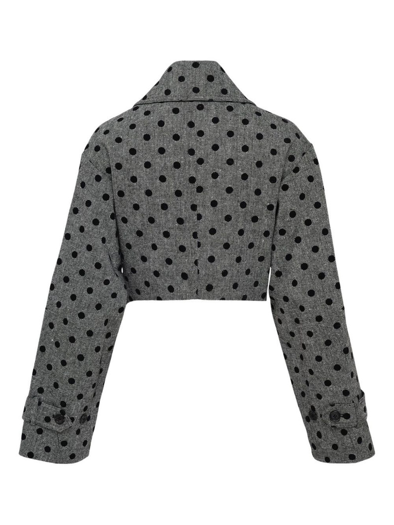 rokh double-breasted polka dot jacket outlook