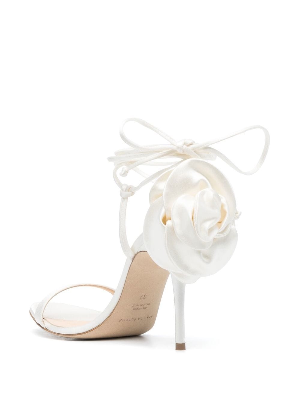 105mm flower satin sandals - 3