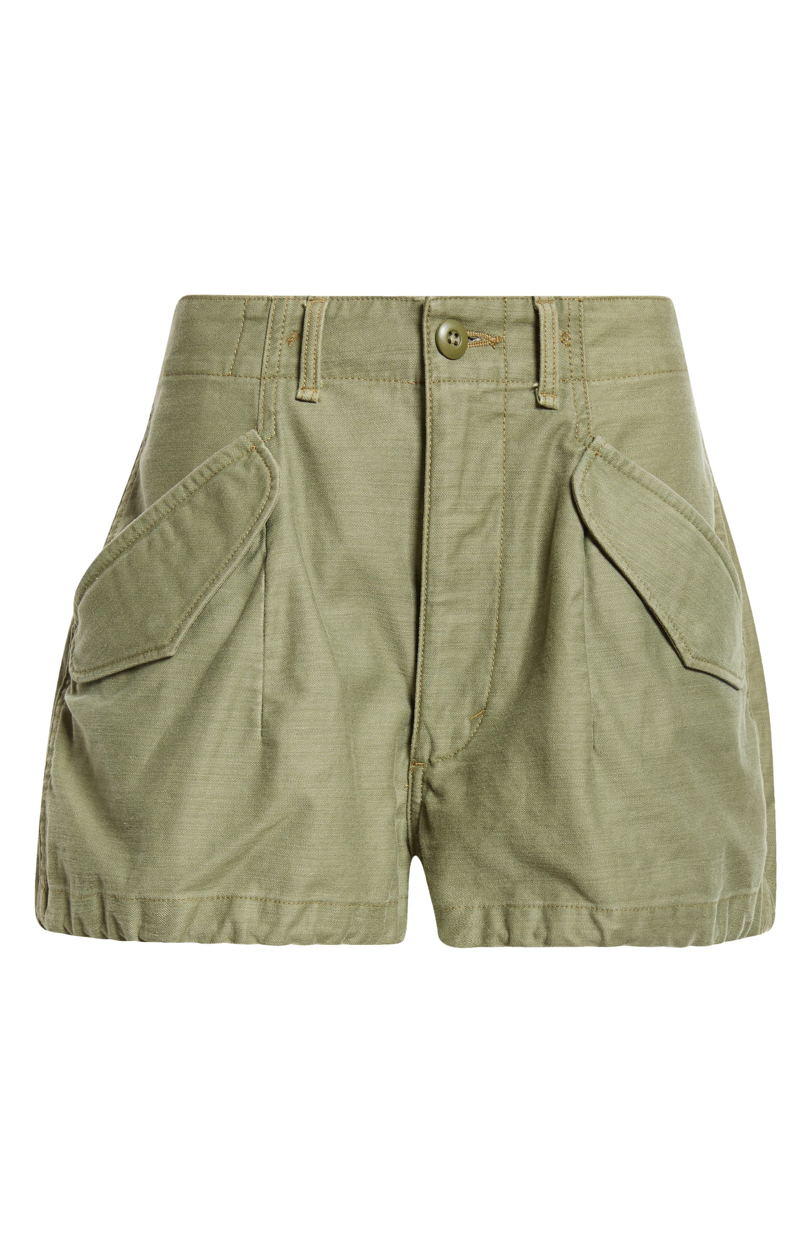 R13 Marianne Cargo Shorts in Olive Sateen at Nordstrom - 6