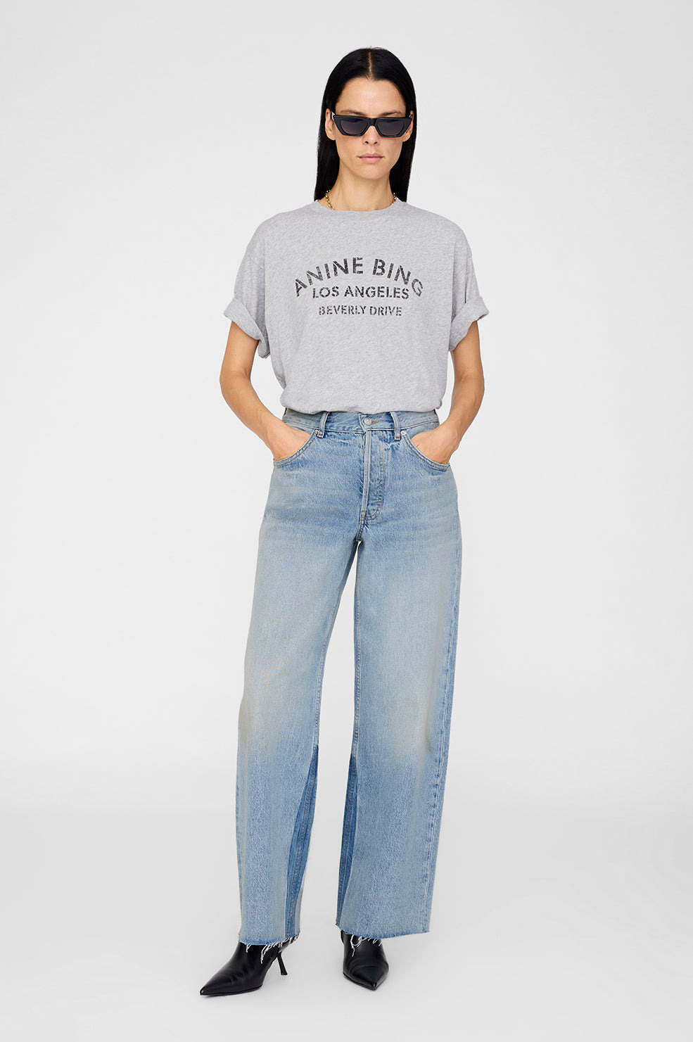 Cohen Tee Los Angeles Stencil - Medium Heather Grey - 2