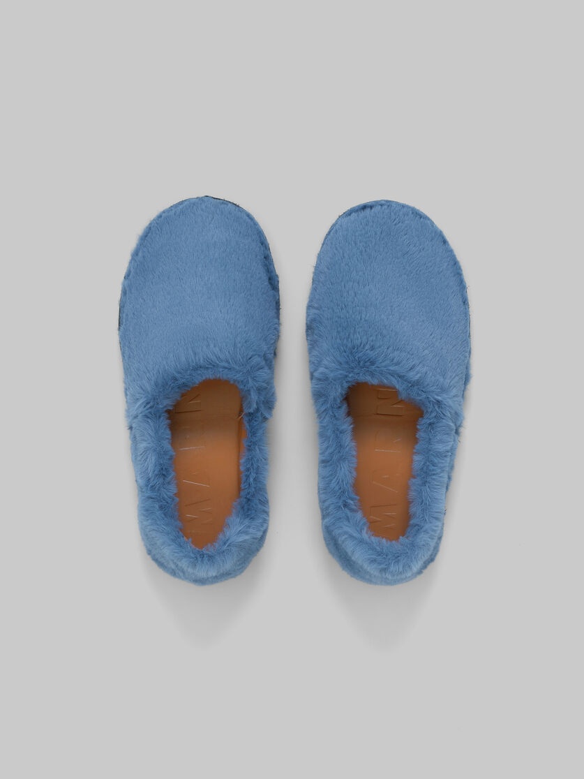 BLUE SLIP-ON LOAFER IN FAUX FUR - 4