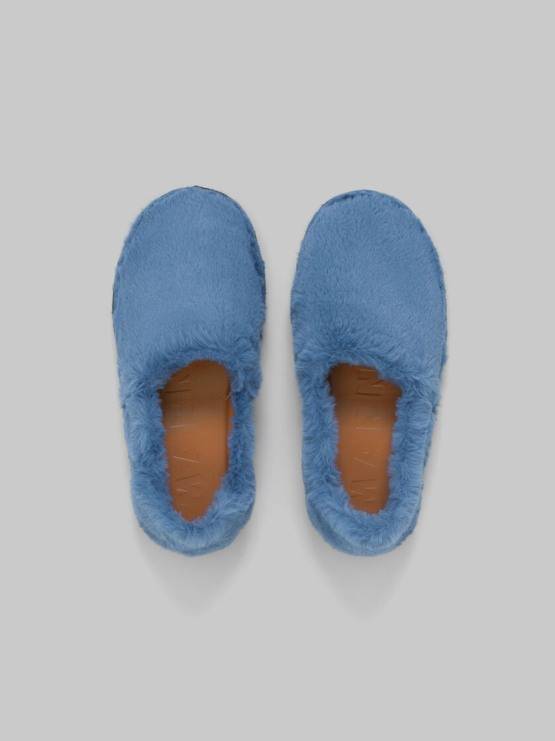 BLUE SLIP-ON LOAFER IN FAUX FUR 4