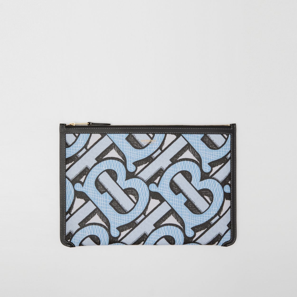 Monogram Print E-canvas and Leather Pouch - 1