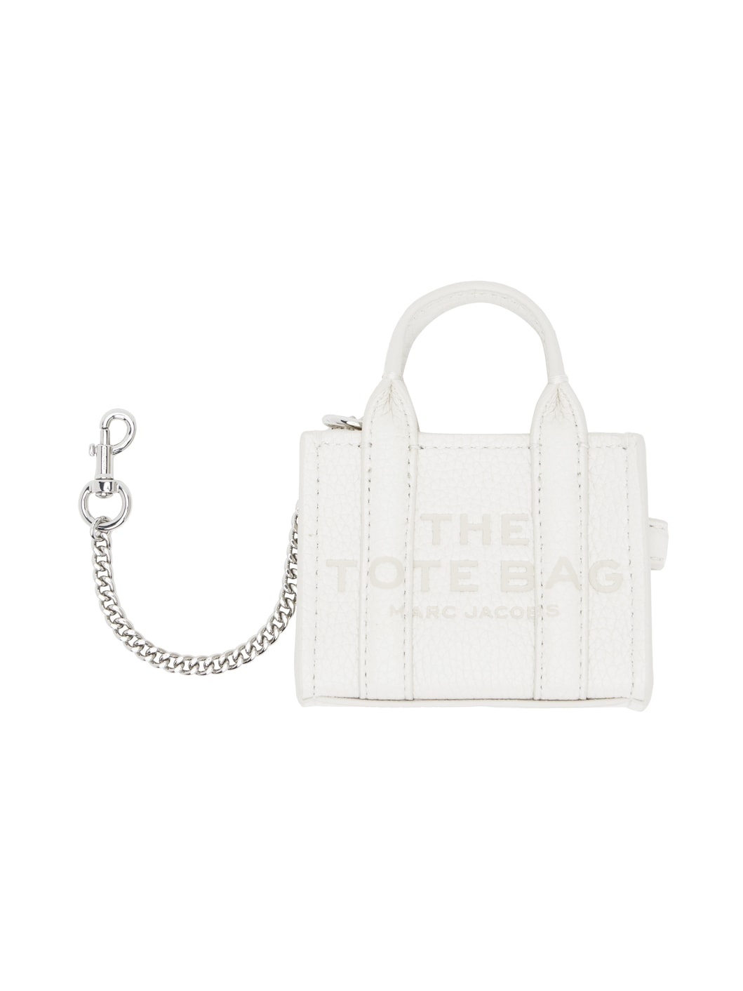 Silver & Off-White 'The Nano Tote Bag Charm' Keychain - 1