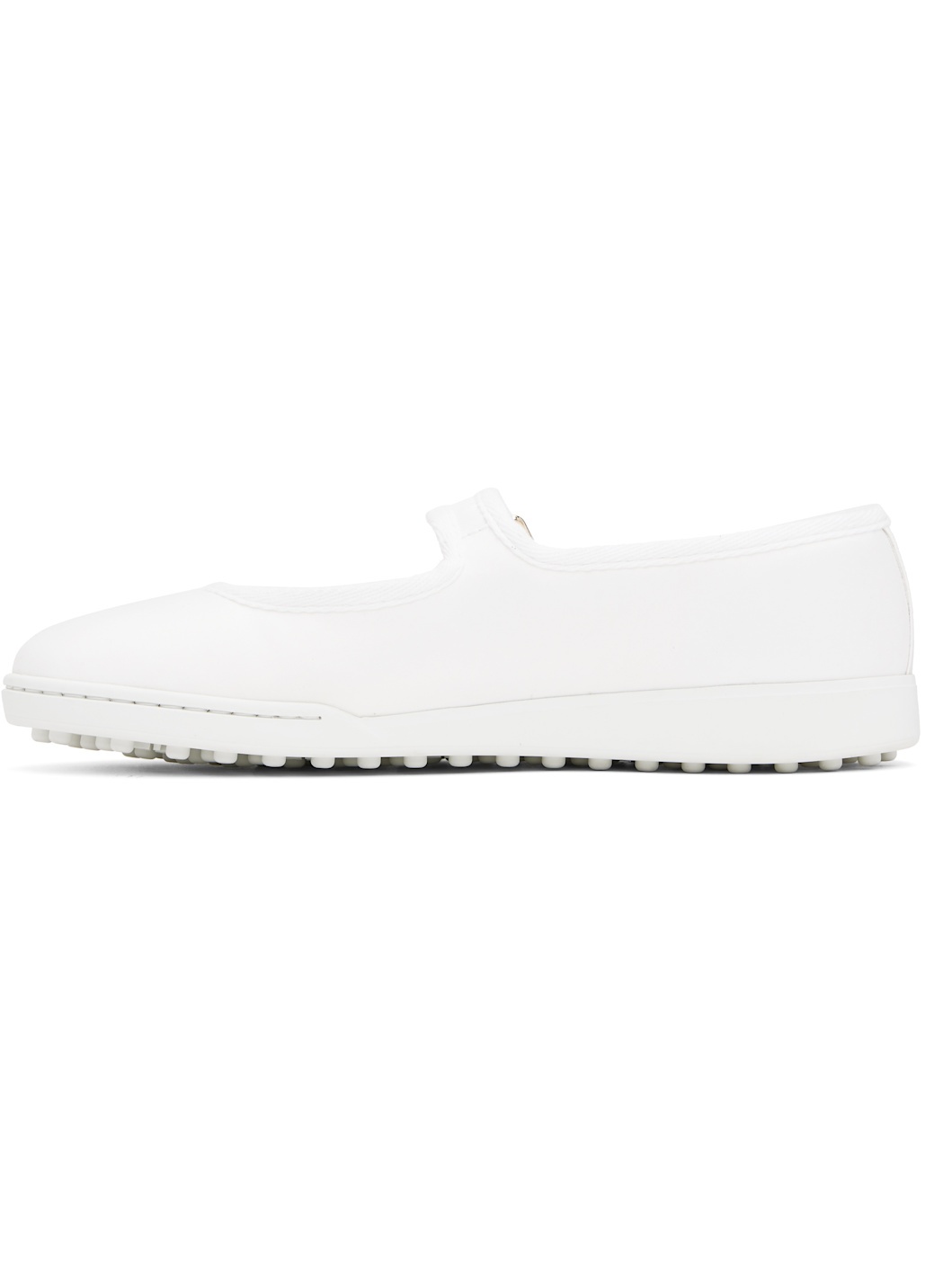 White Moe Mary Jane Ballerina Flats - 3