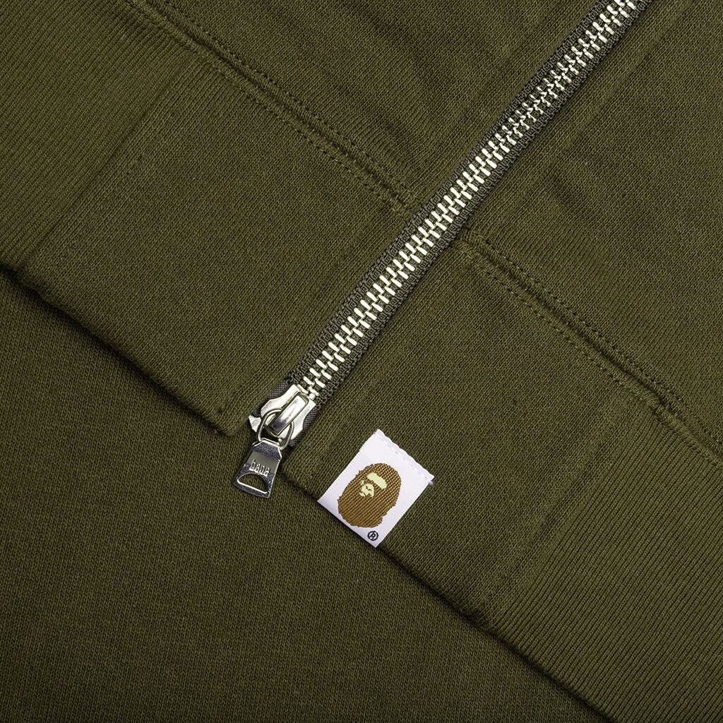 MILITARY SHARK RELAXED FIT FULL ZIP HOODIE - OLIVE DRAB - 9