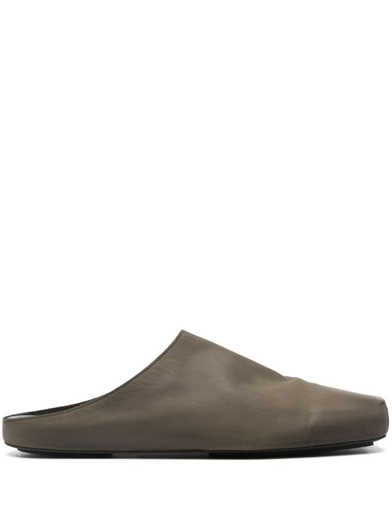 square-toe leather slippers 1