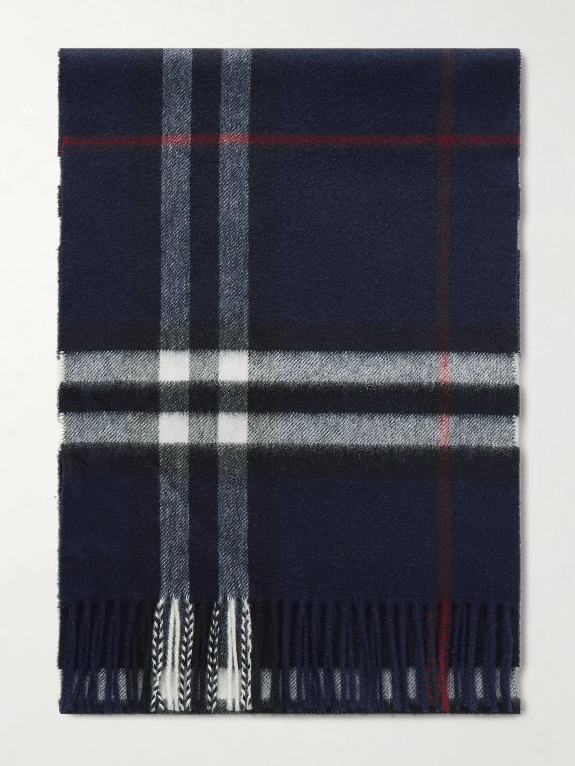 Fringed Checked Cashmere Scarf - 1