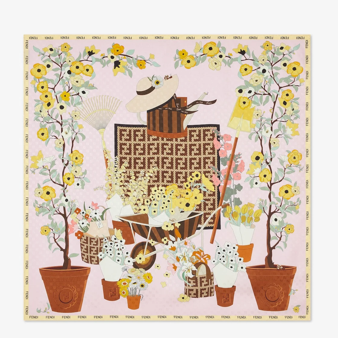 Fendi Gardening Foulard Multicolor silk foulard - 1