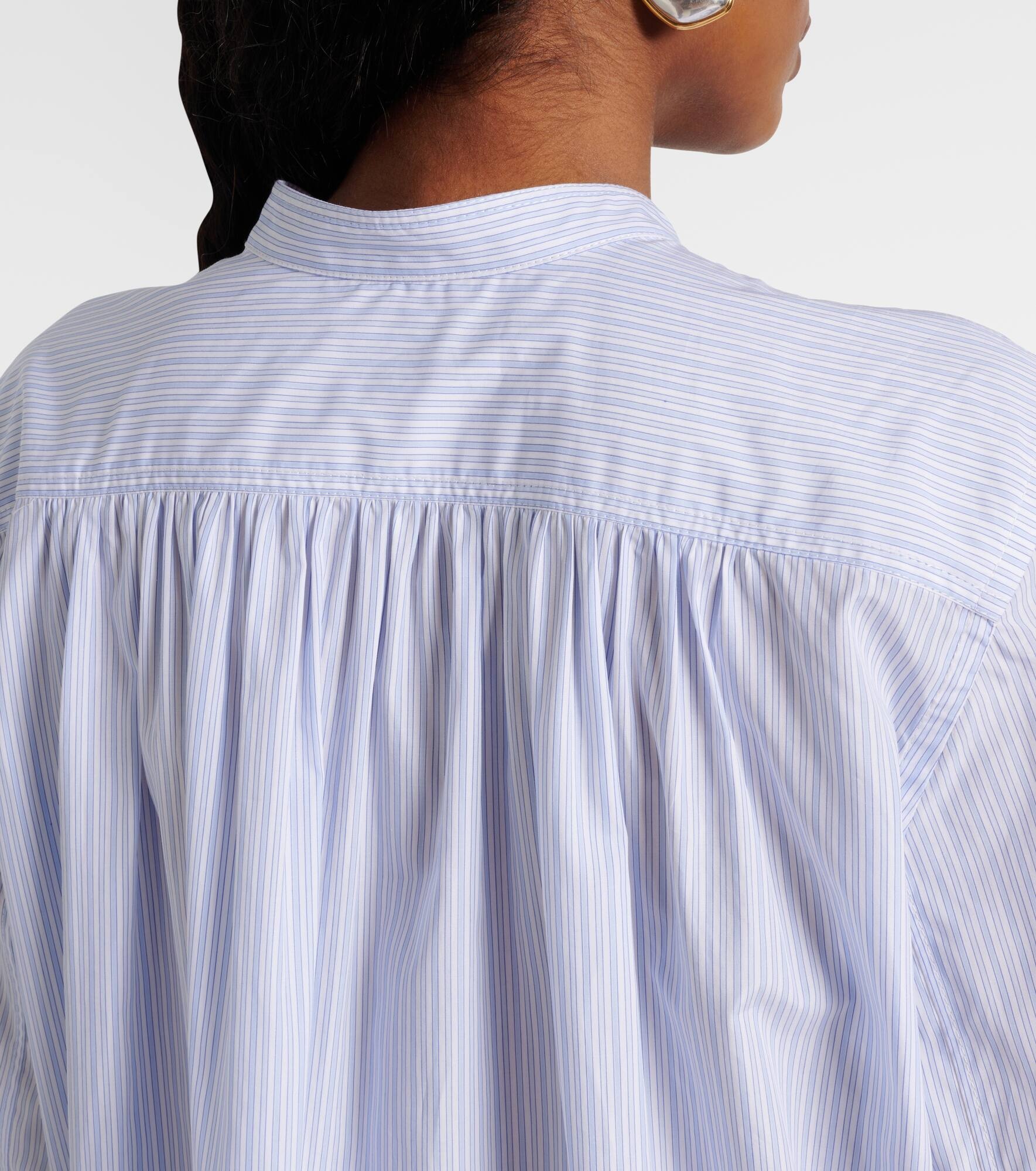 Striped cotton poplin shirt dress - 6