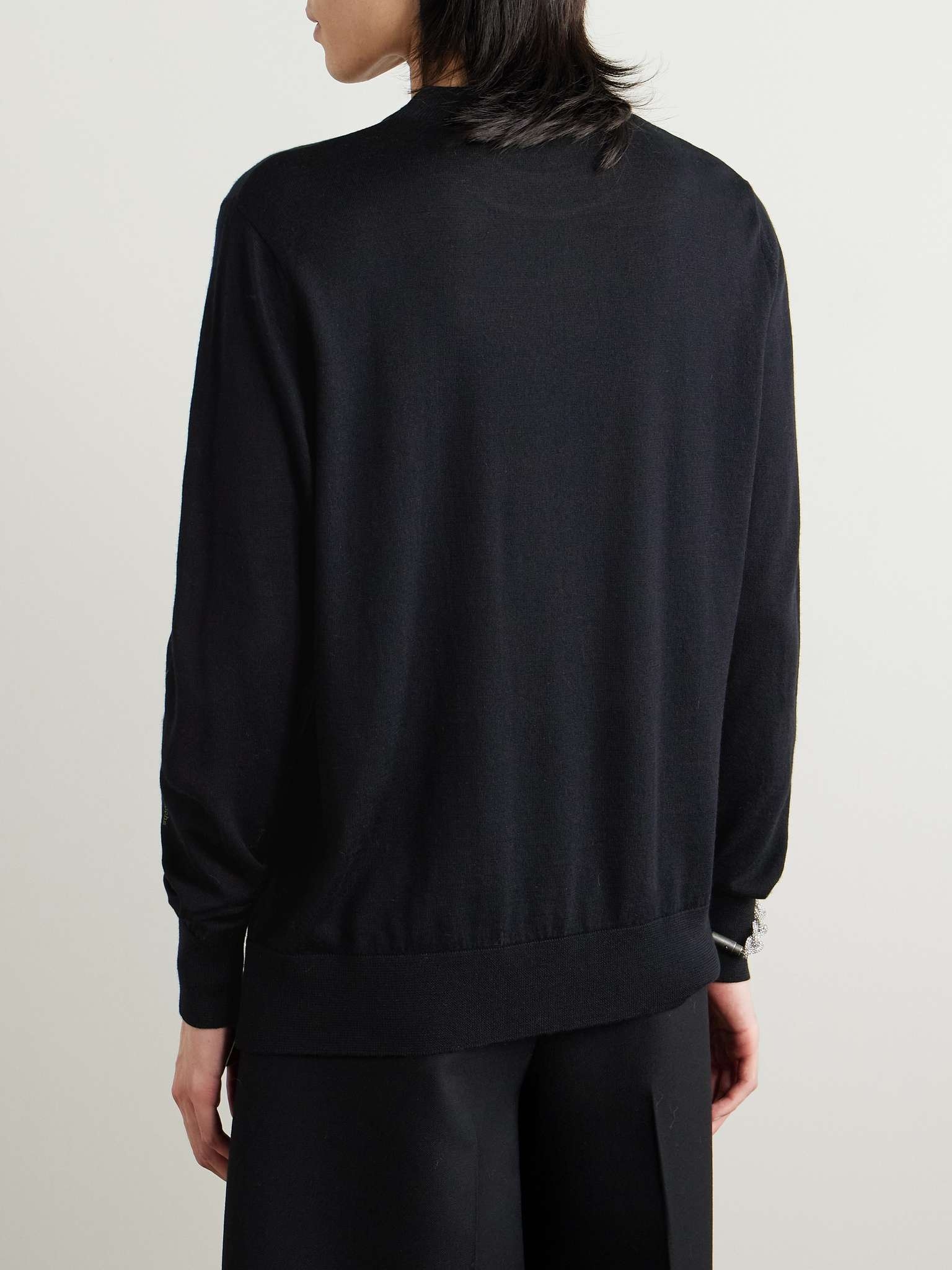 Carnation Intarsia Wool and Silk-Blend Sweater - 3