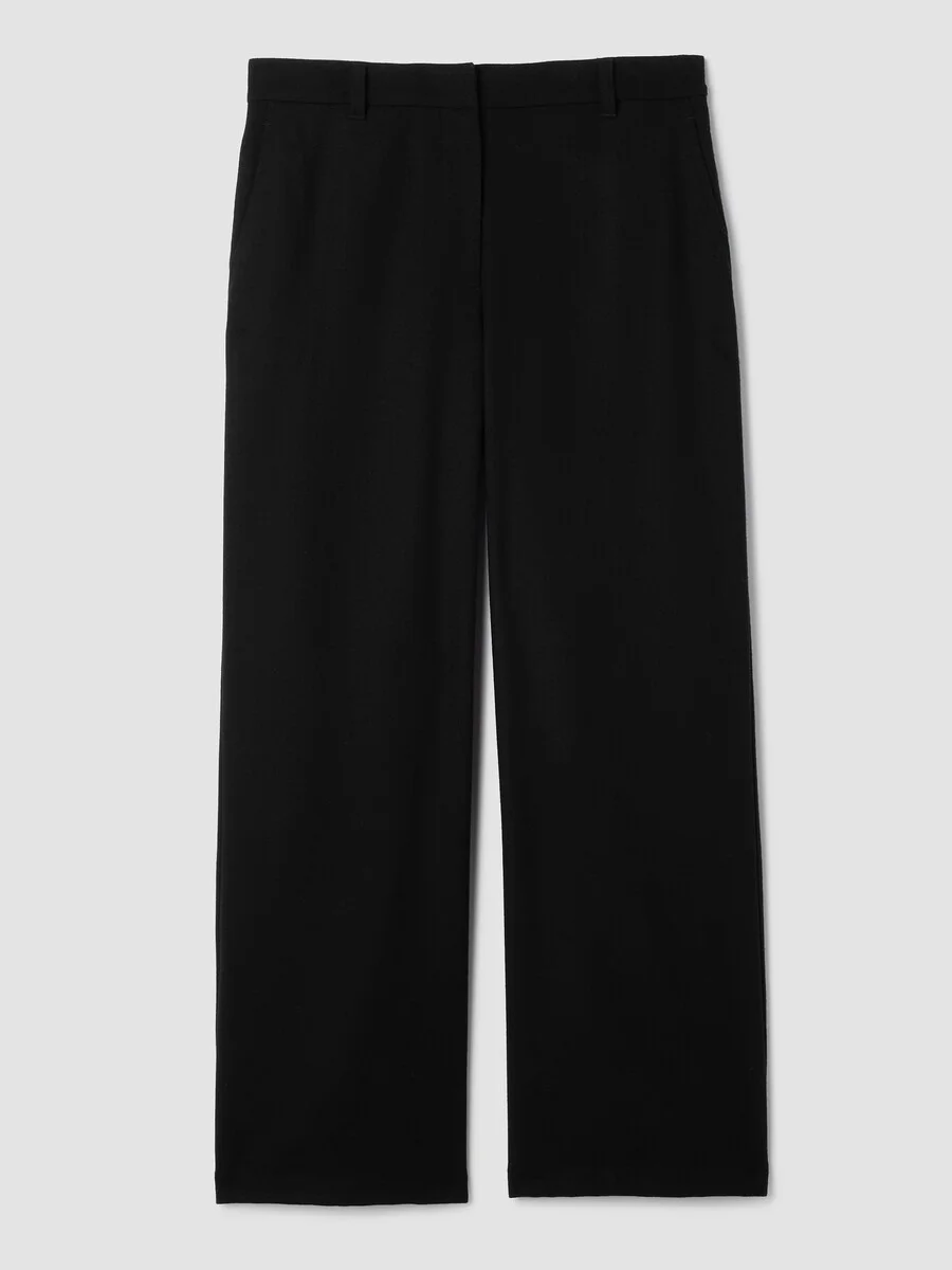 Stretch Wool Crepe Wide-Leg Trouser - 1