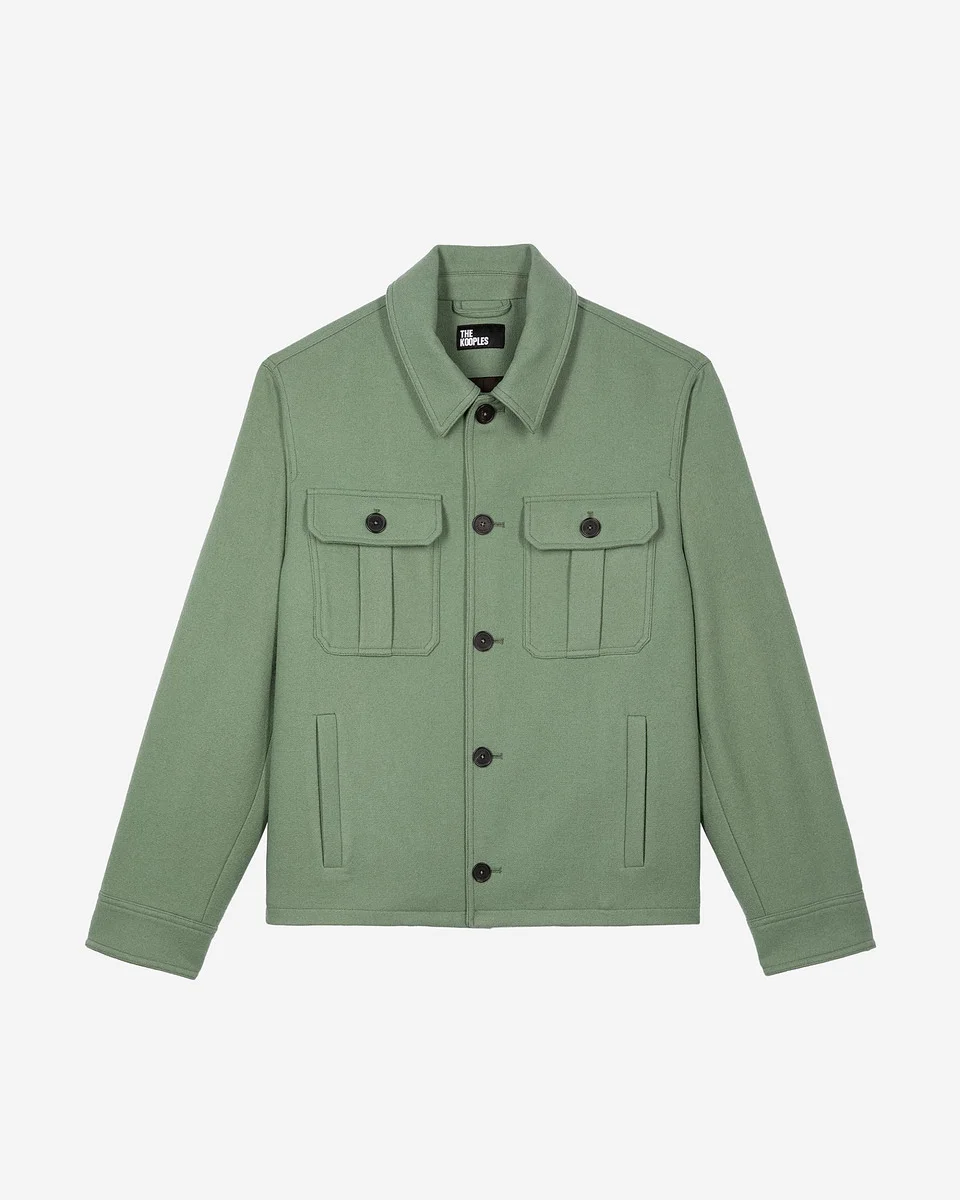 ALMOND GREEN WOOL JACKET - 1