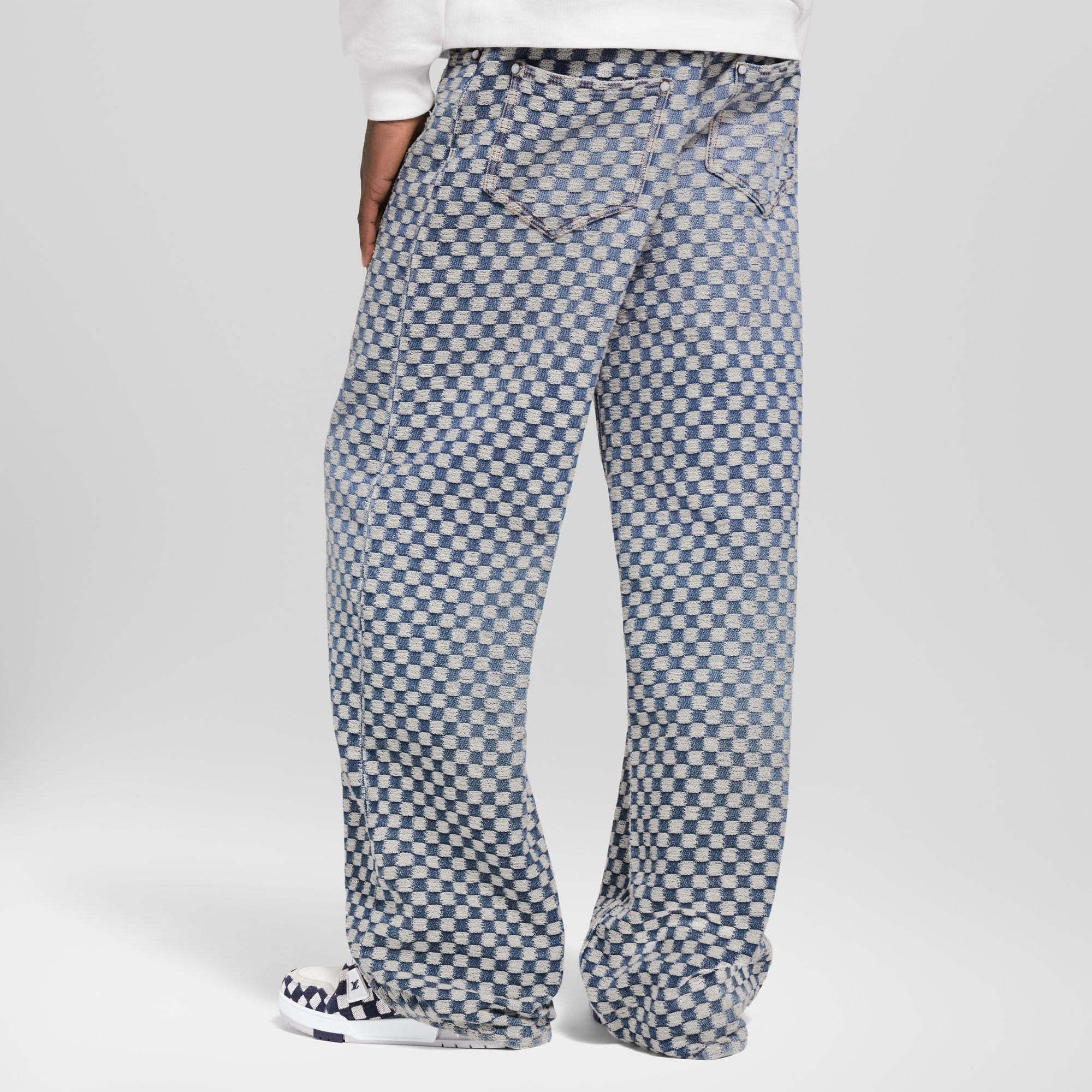 Damier Wide-Leg Jeans - 4