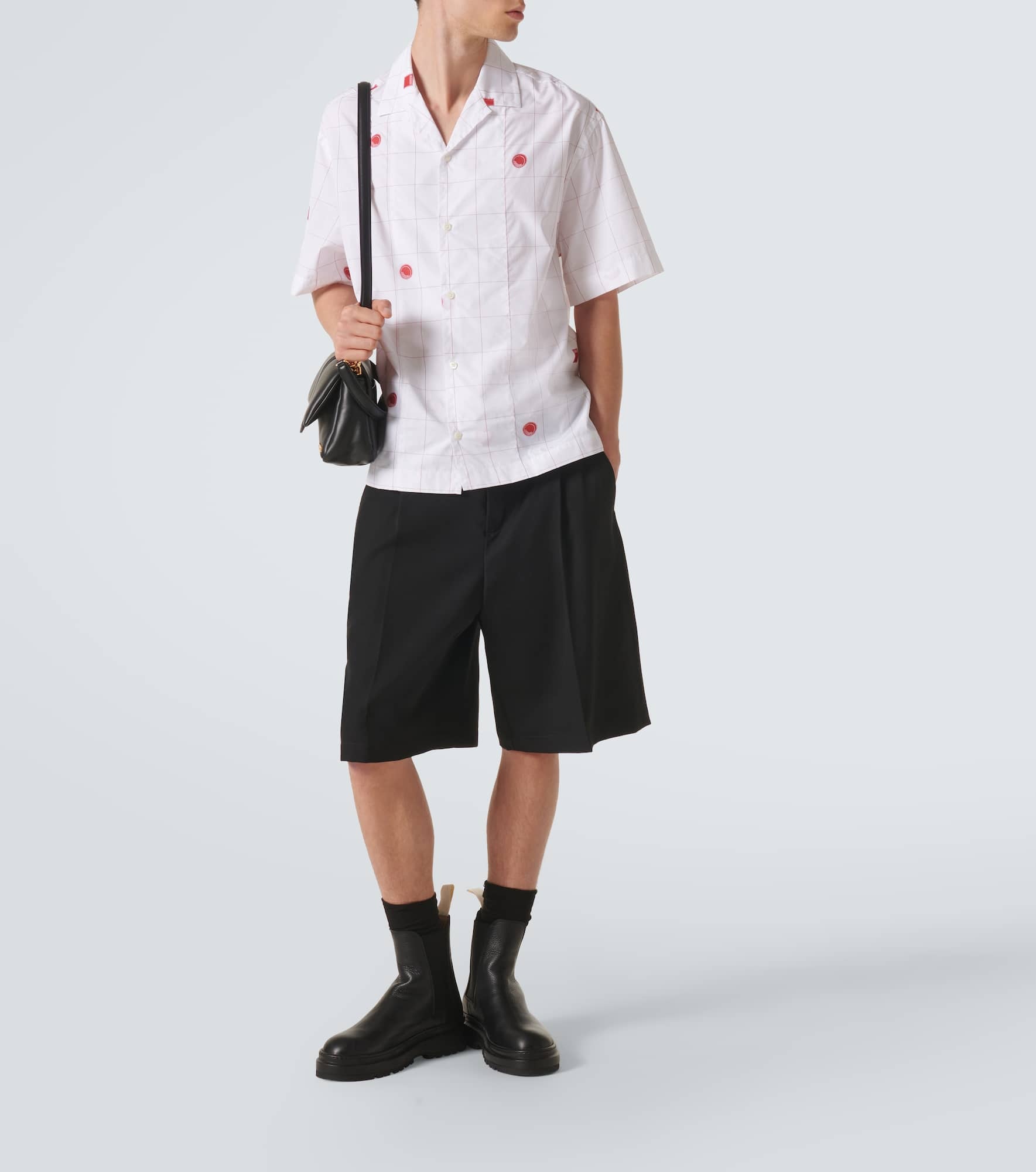 Checked cotton jacquard bowling shirt - 2