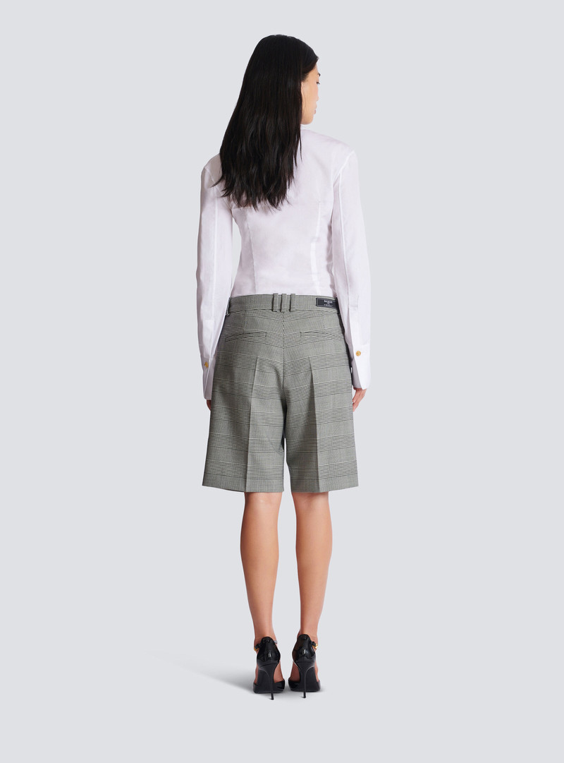 Darted shorts in Prince of Wales jacquard 4