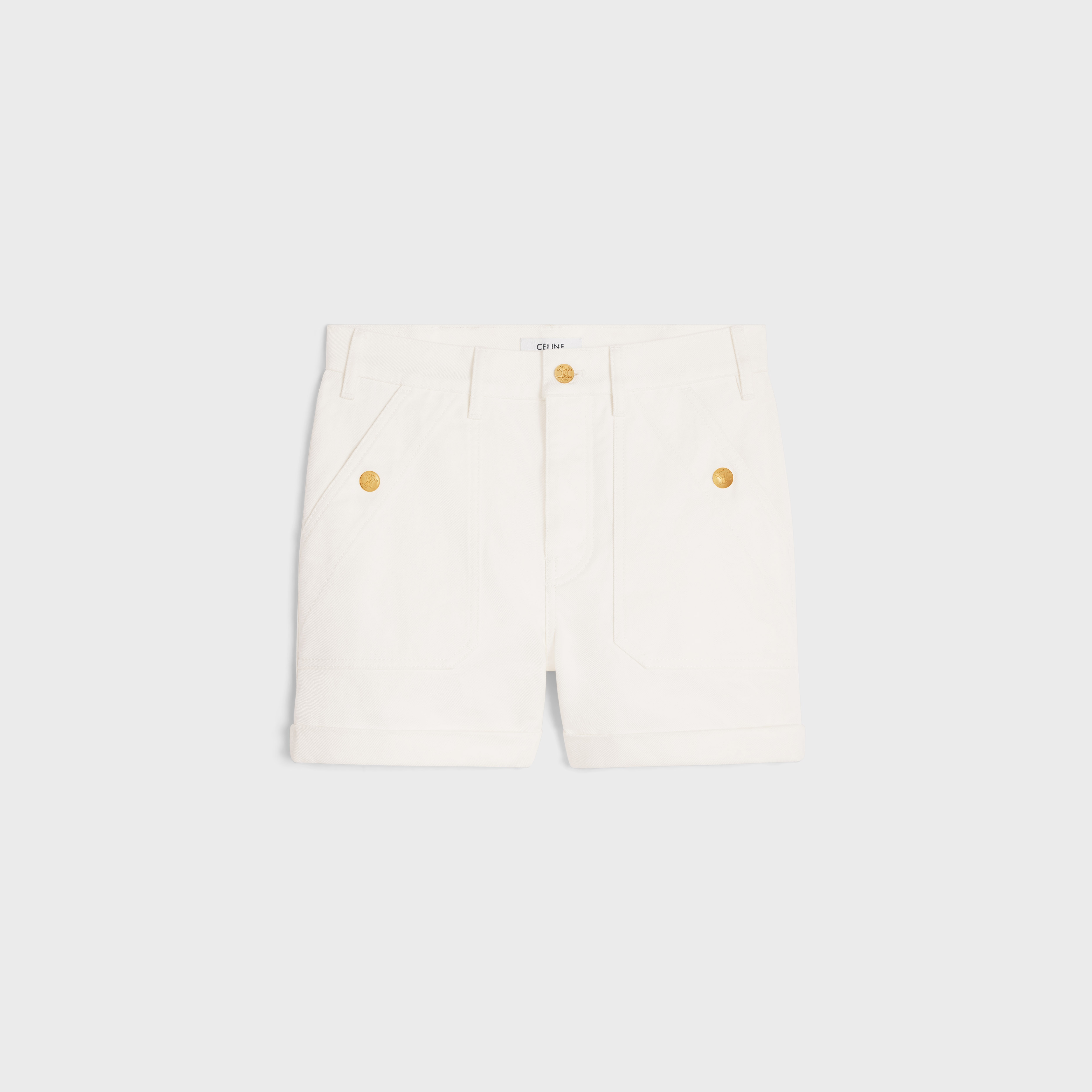 ショートパンツ CELINE | SUZANNE SHORTS IN OPTIC WHITE WASH DENIM CELINE suzanne shorts in optic white wash denim | REVERSIBLE
