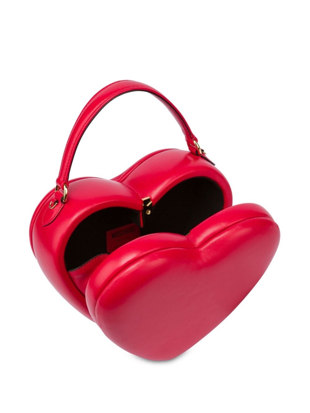 heart-shaped leather tote bag - 3