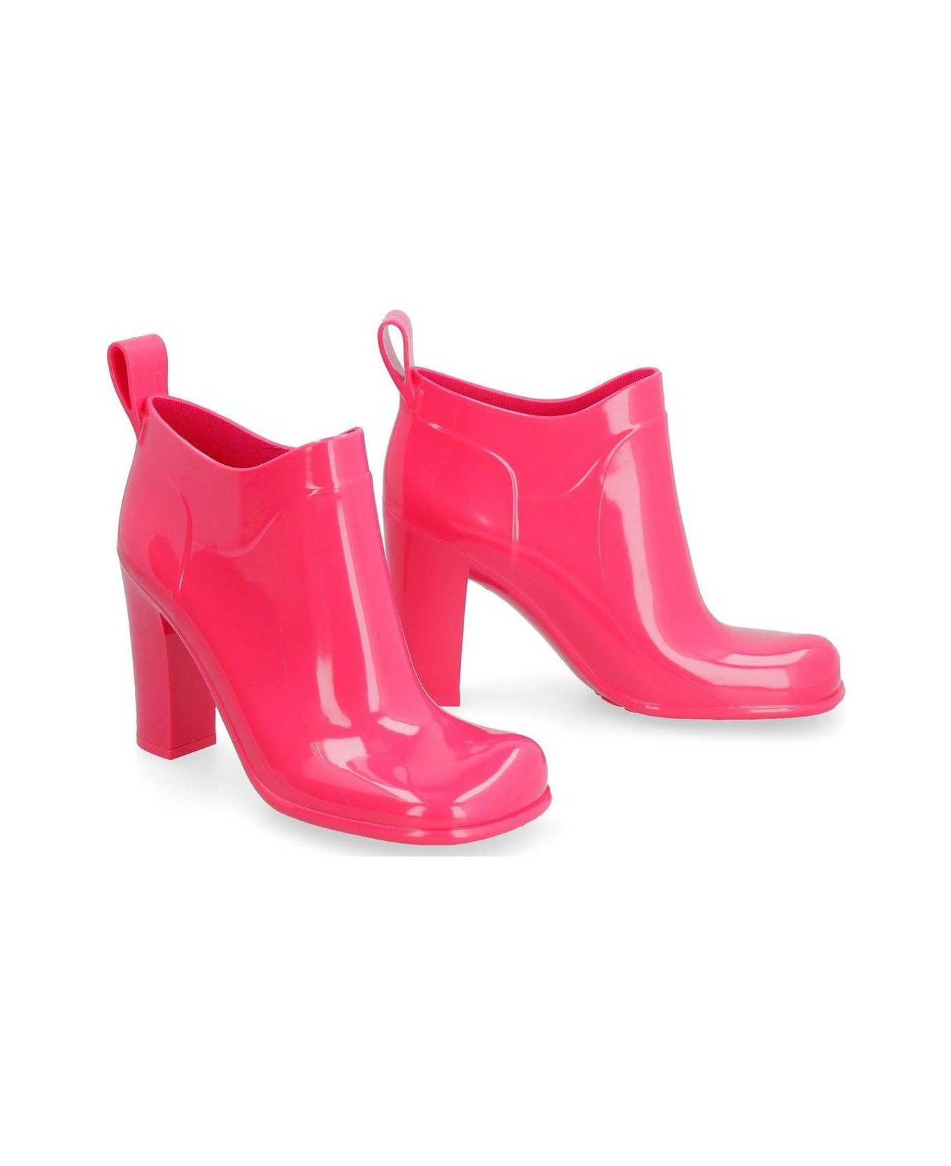 Fuchsia Rubber Shine High Boots - 2