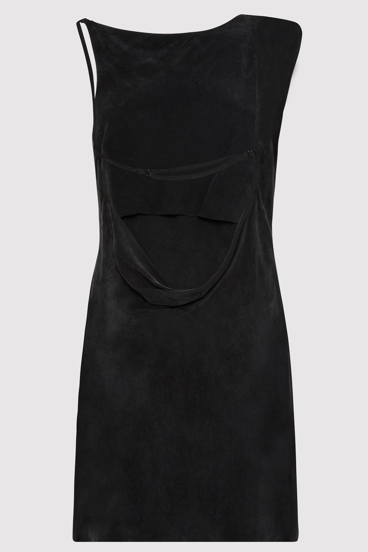 Sophia Drape Mini Dress - Washed Black - 6
