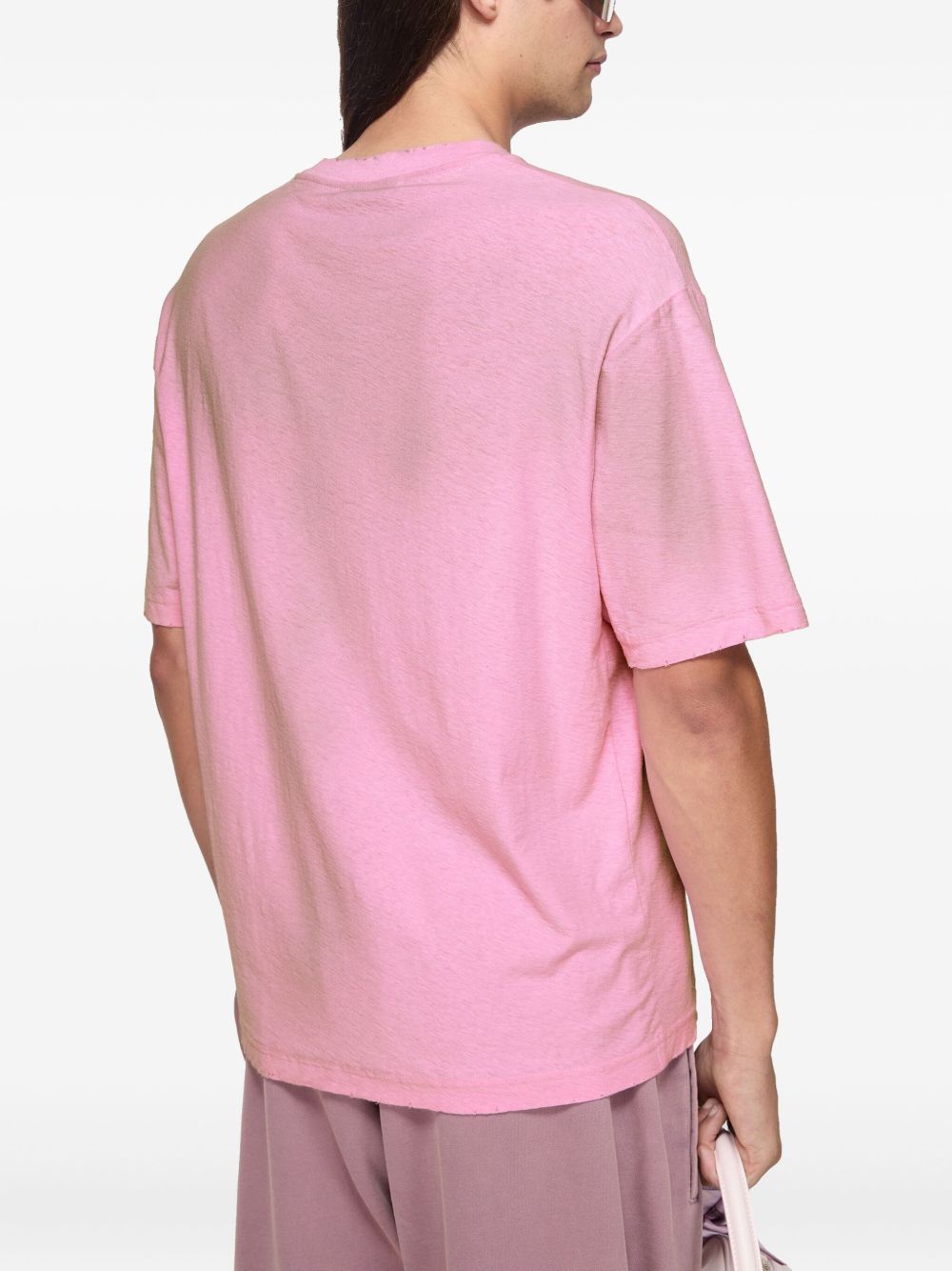 logo-print distressed T-shirt - 5