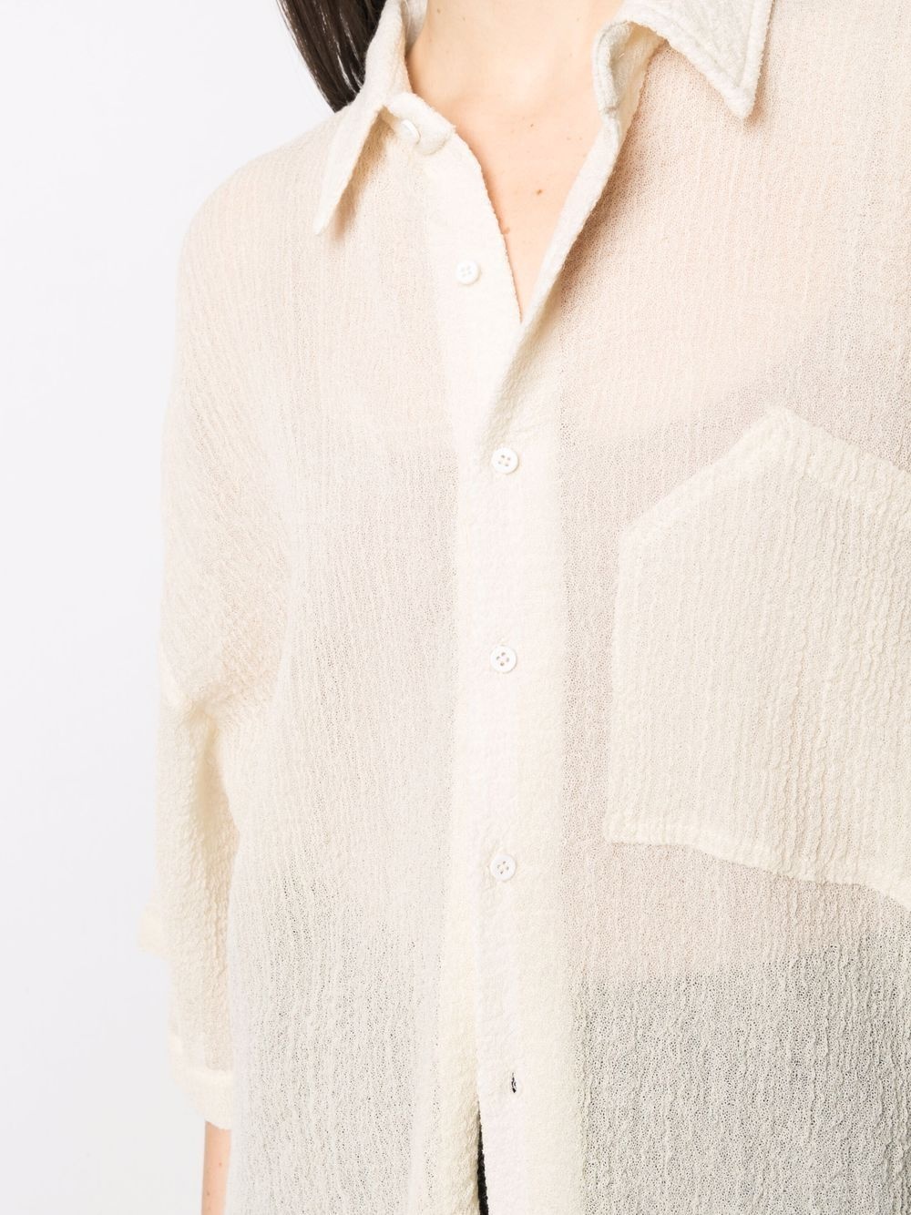 textured wool shortsleeved shirt - 5