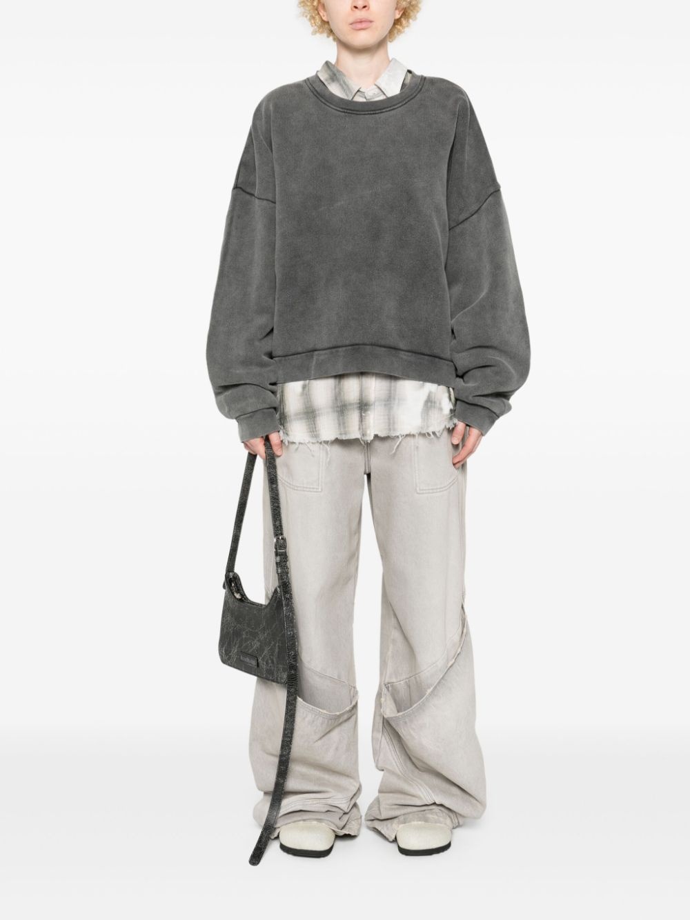 logo-tag cotton sweatshirt - 2