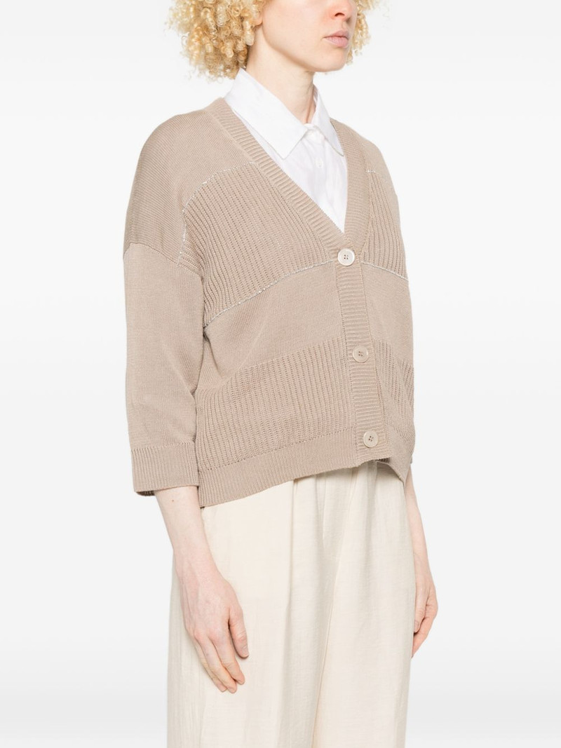 V-neck ribbed cardigan 3