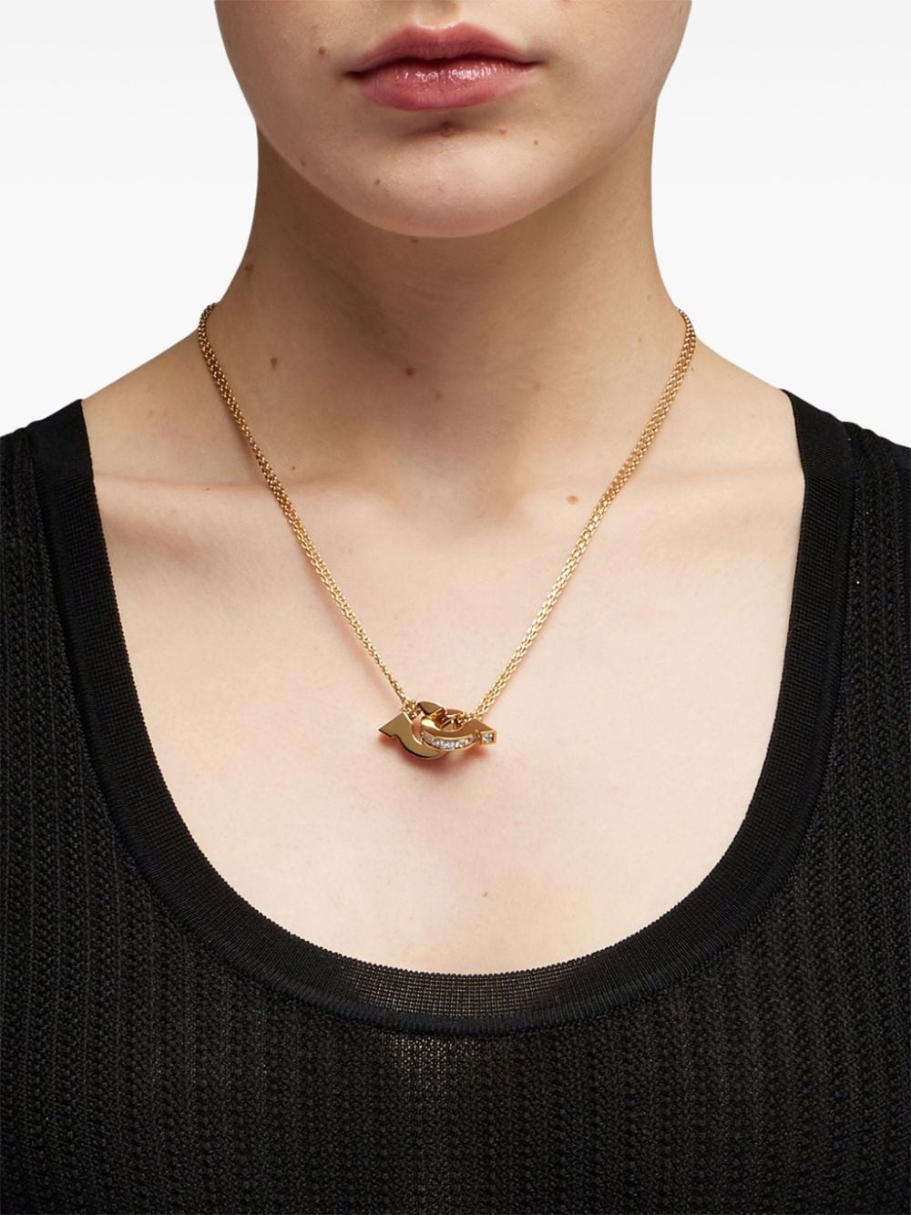Double Gancini pendant necklace - 4