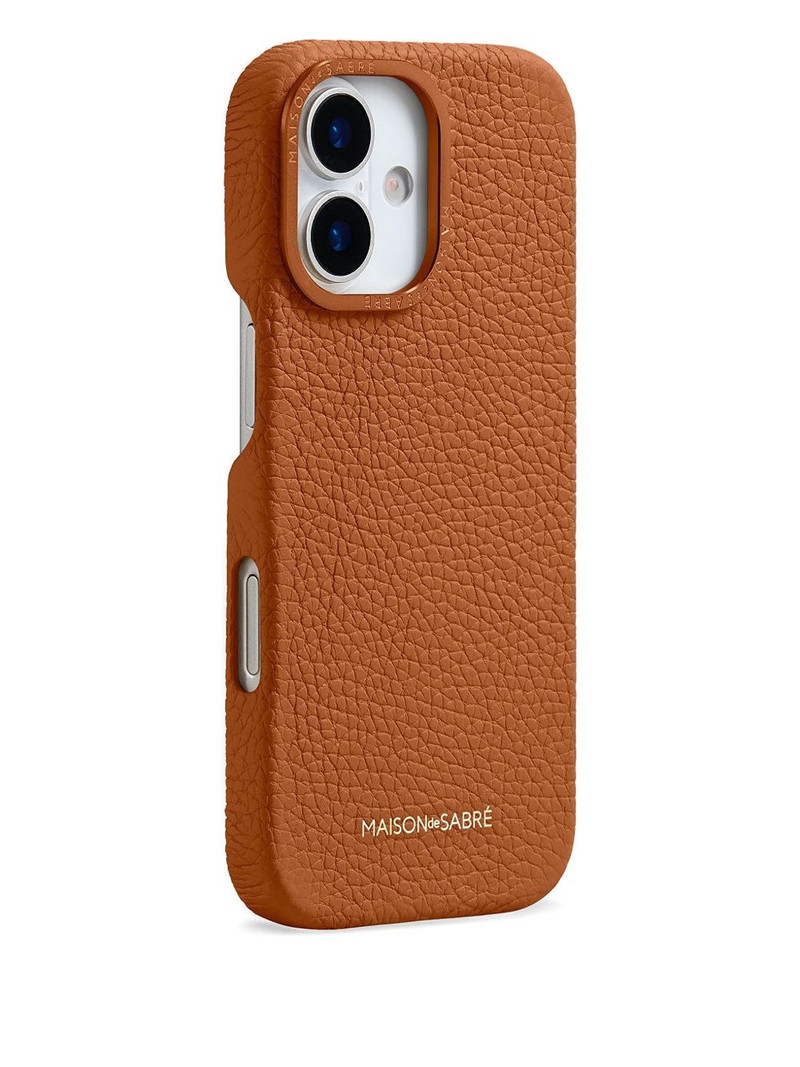 logo-lettering leather iPhone 17 case 4